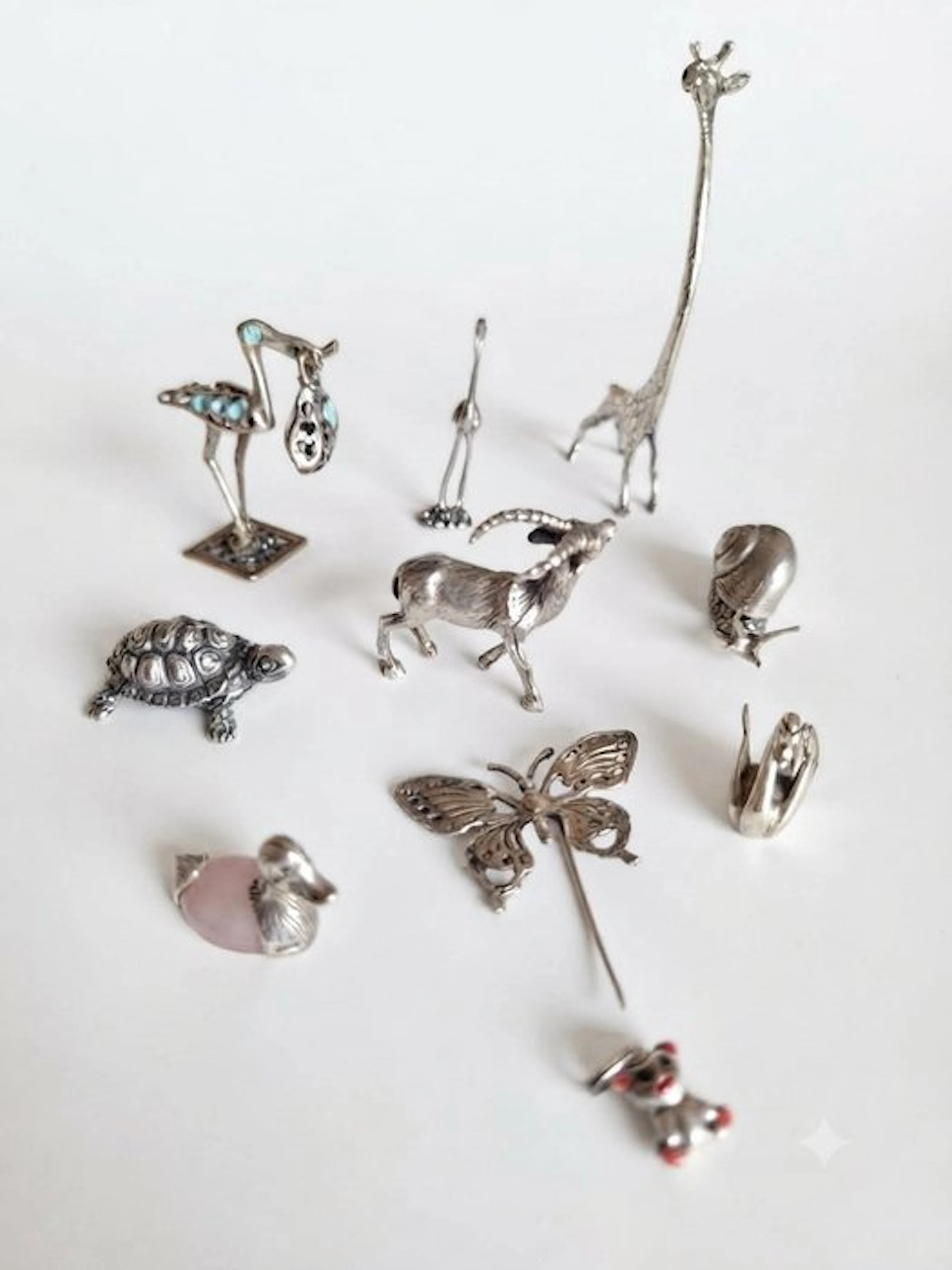 Figure - Miniature animali in argento (Giraffa