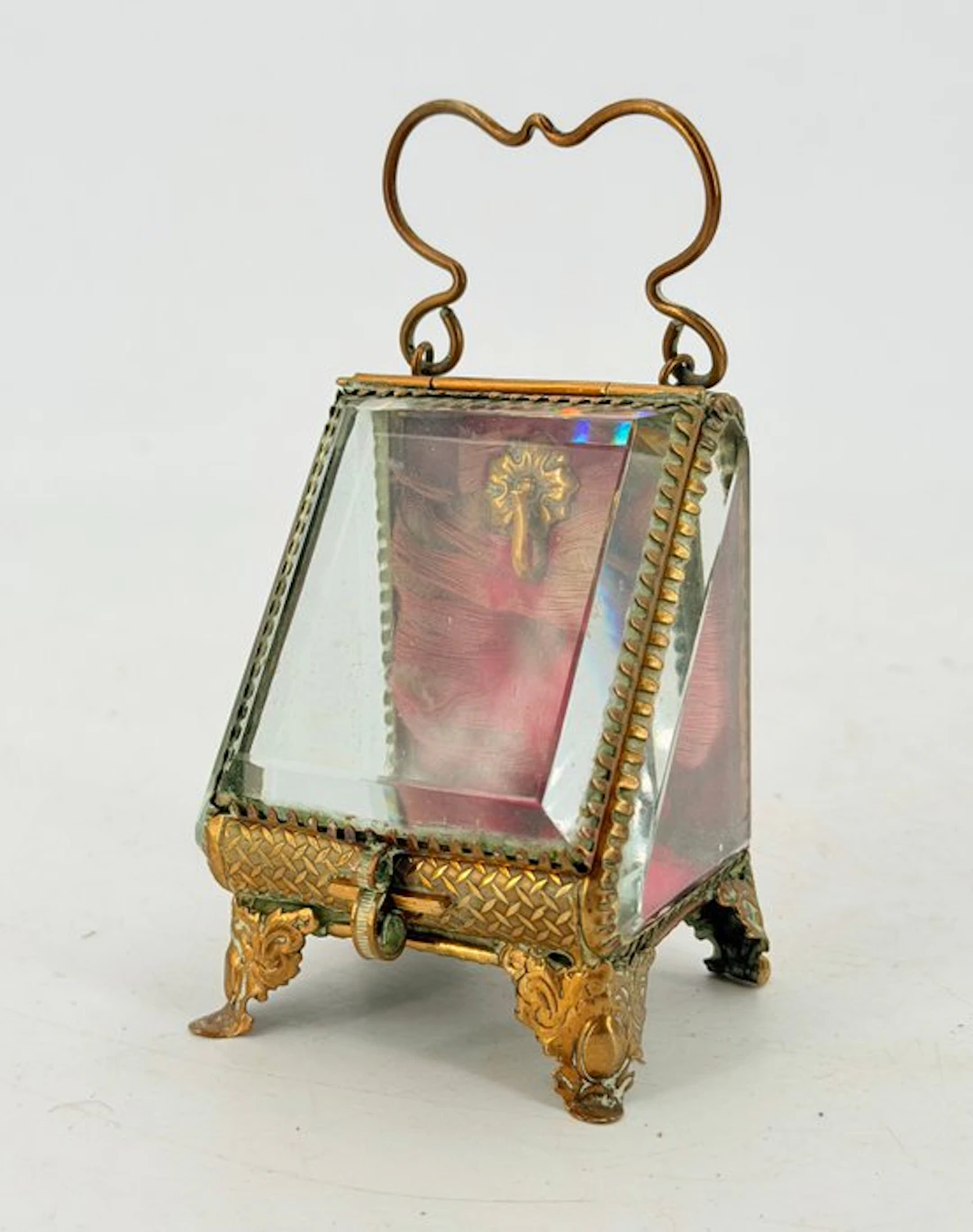 Napoleon III Reliquary box - Brass, Velvet - 1850-1900 - Crystal Display