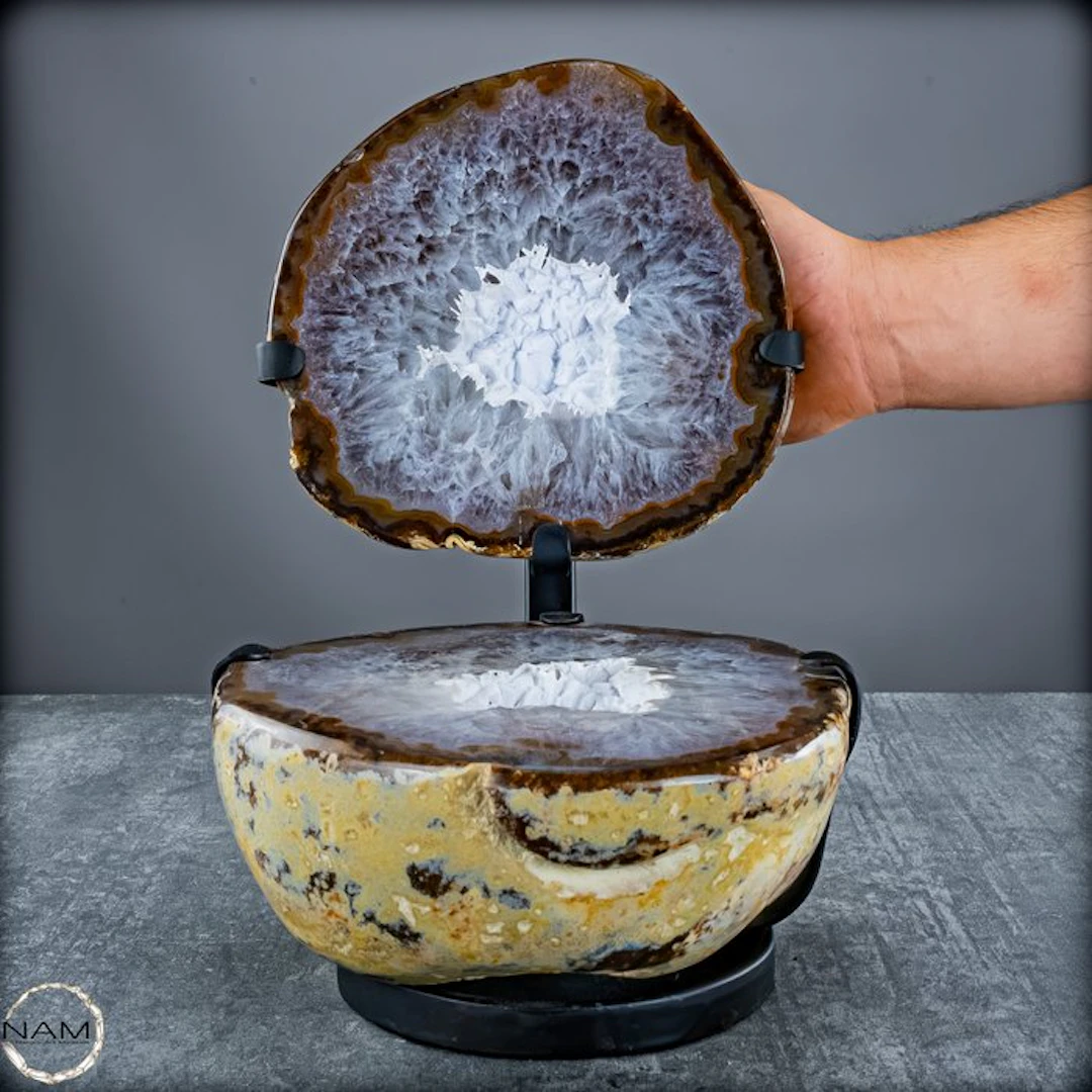Agate Druzy Jewelry Box – Exquisite Natural Art with a...