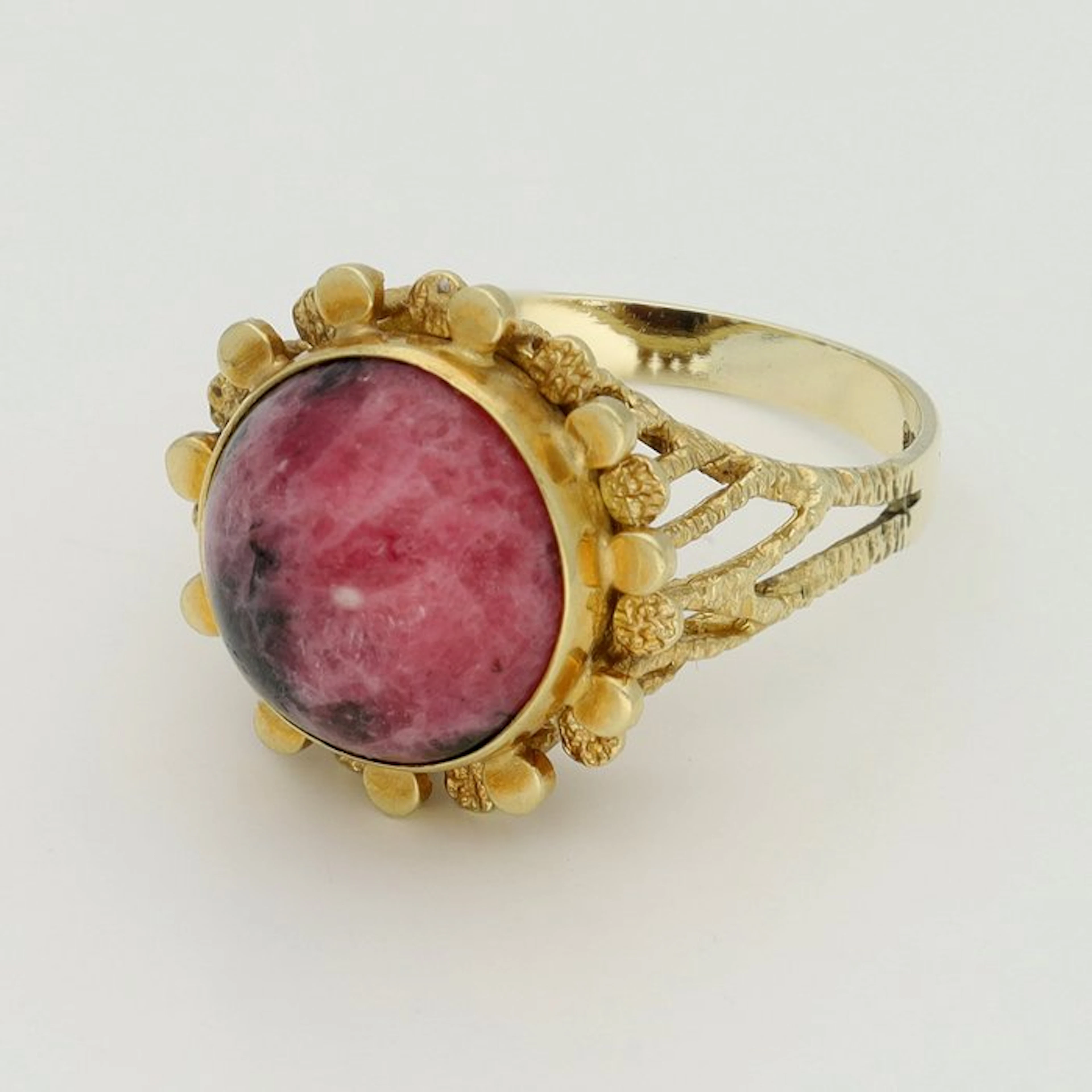 Ring - 14 kt. Yellow gold - Rhodonite