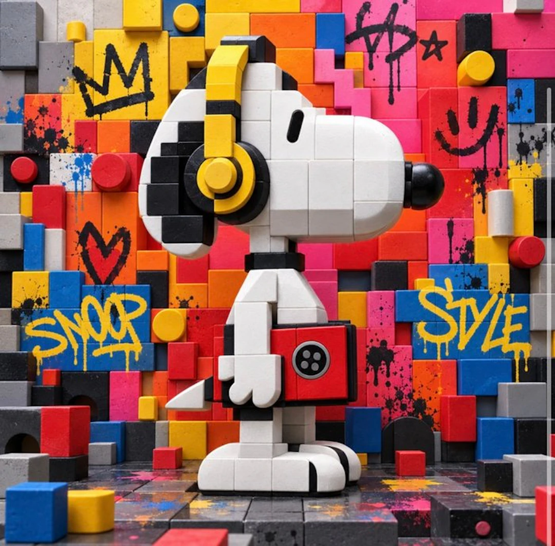 ERIC BRUMETTE - SNOOPY LEGO - Toile L - LIMITED EDITION