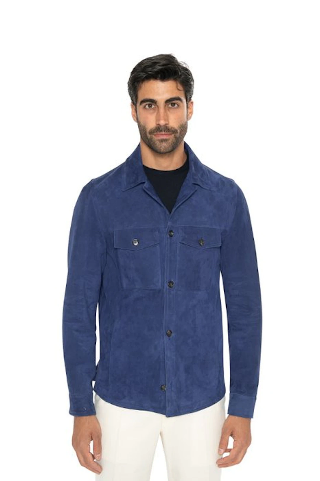 ISAIA NAPOLI RRP 3900€ Royal Blue Overshirt Jacket 100%...