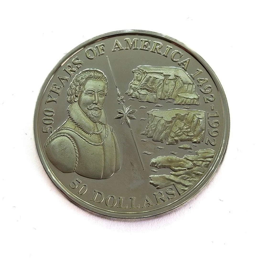 Cook Islands. 50 Dollars 1993 Sir Martin Frobisher