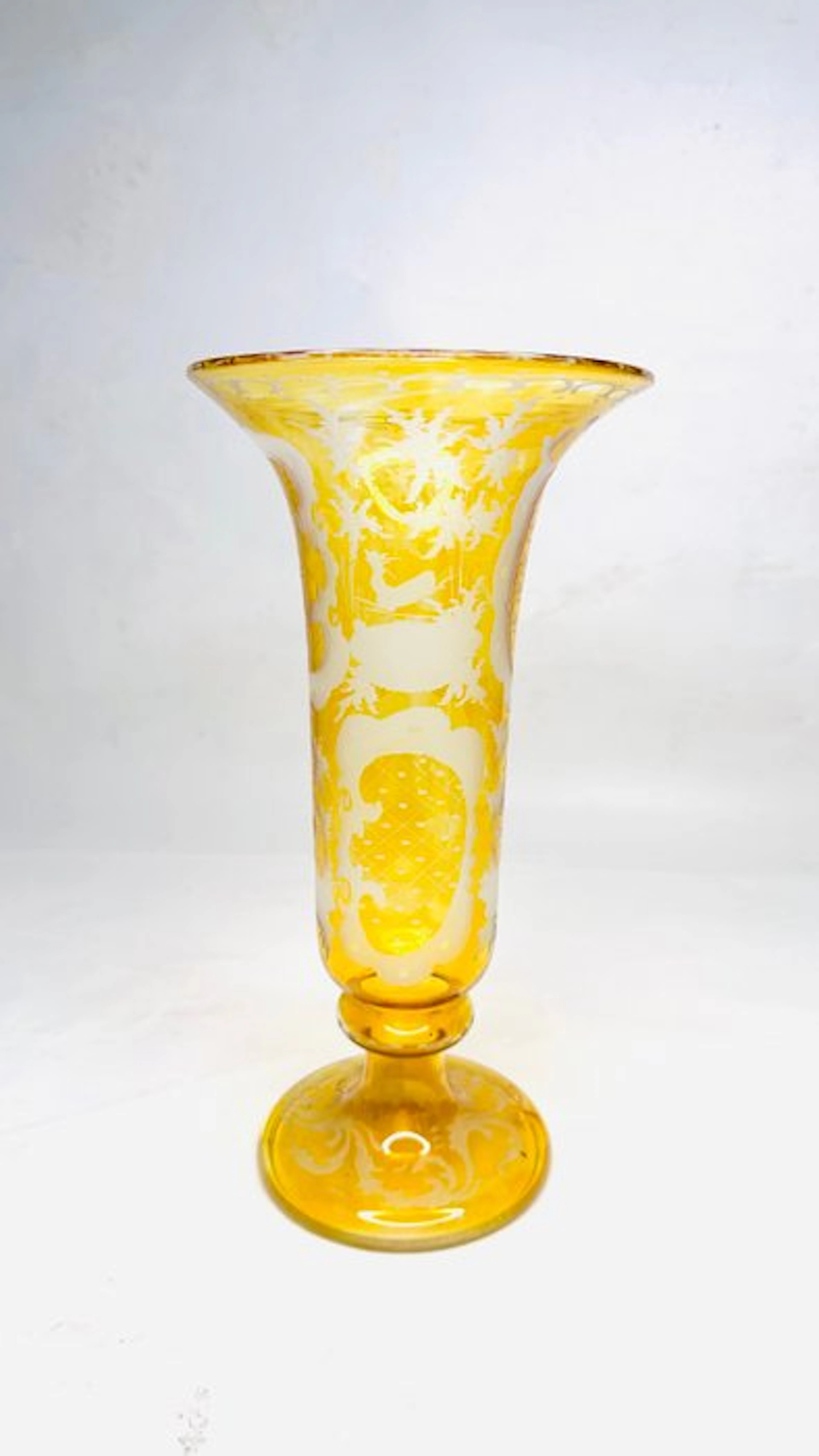 Vase - Glass - amber Bohemian glass