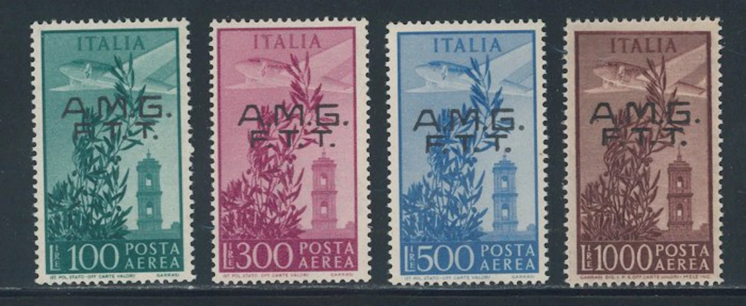 Triest - Zone A - Airmail overprinted on two lines, complete series nos. 13/16.