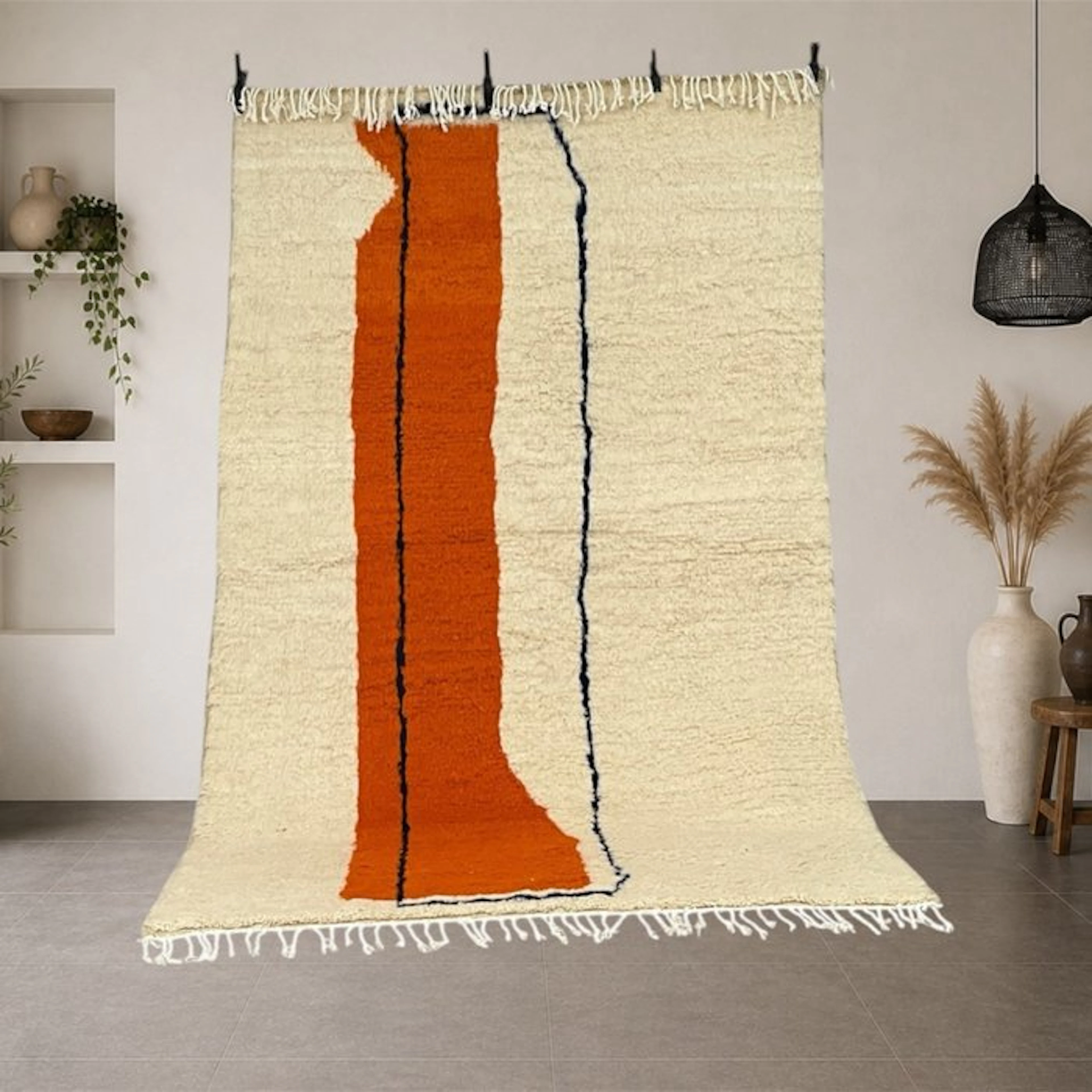 Berber, Beni Ouarain vintage – Thick wool Berber rug - Carpet - 242 cm - 149 cm