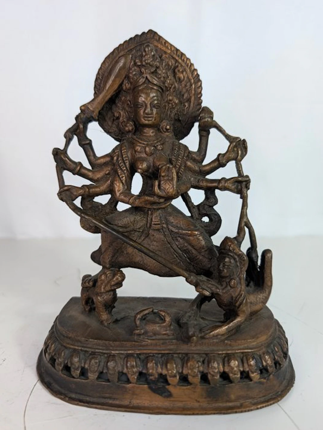 Durga Mahishasuramardini in battle with Mahishasura –...