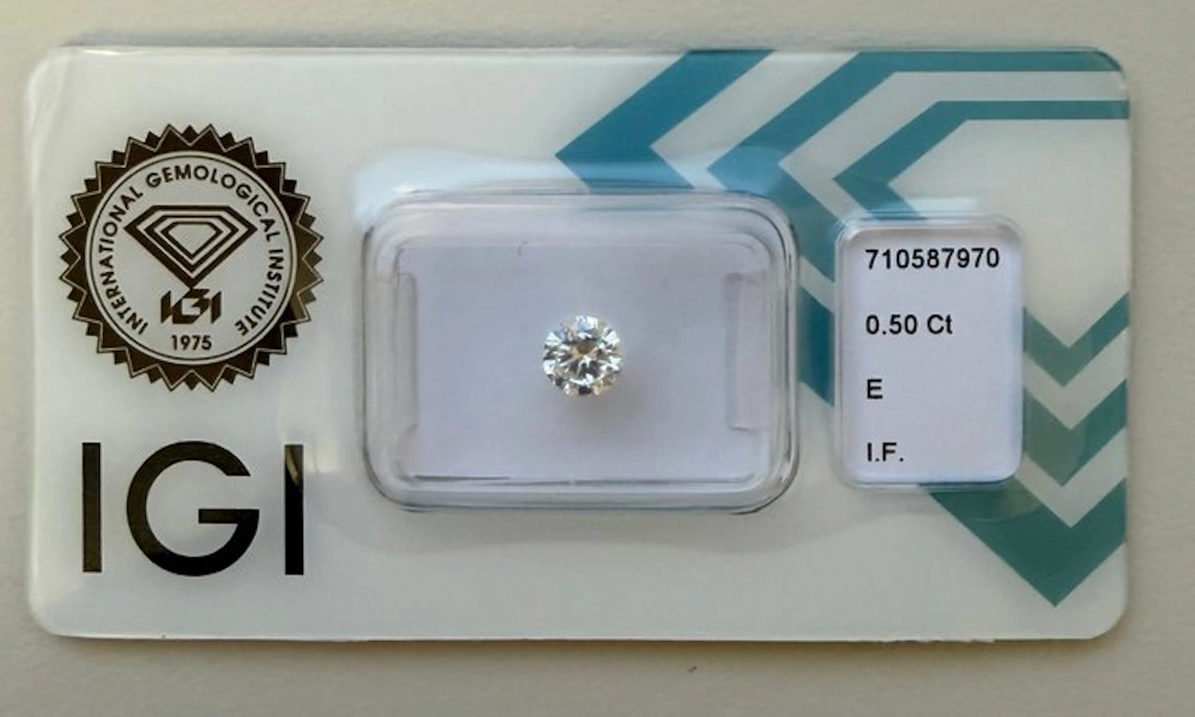1 pcs Diamond (Natural) - 0.50 ct - Round - E - IF...