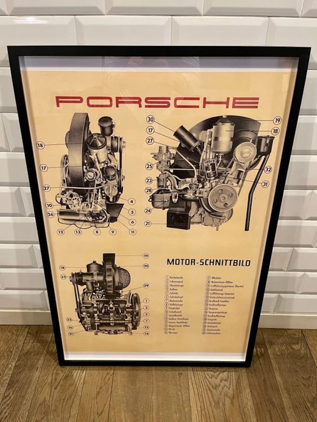 Porsche 356 Engine - Technical Drawing - Frame - Design