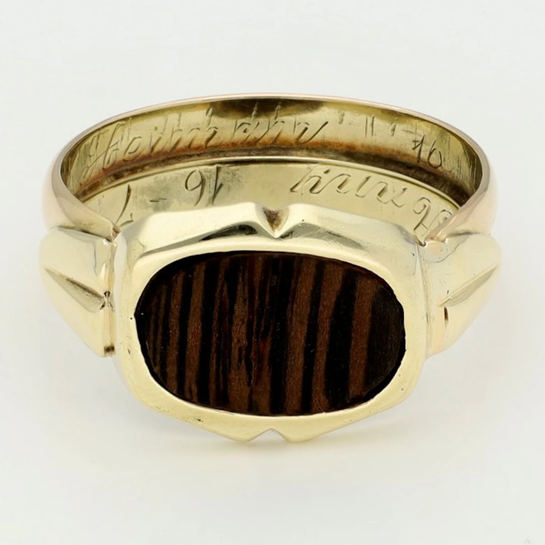 Ring - 14 kt. Yellow gold - Wood