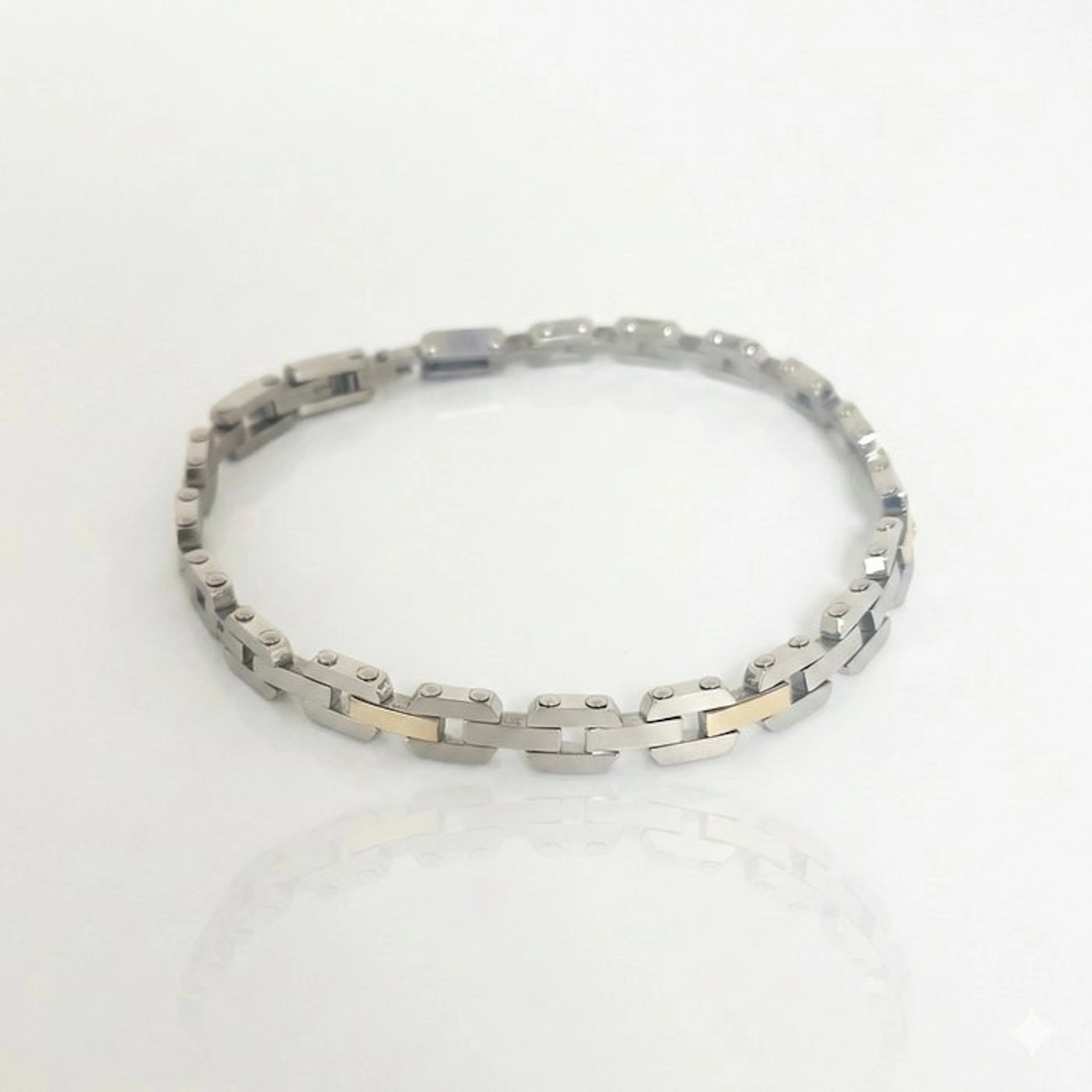 Diamond - 18 kt. - Steel, Yellow gold - Bracelet - Artisanal