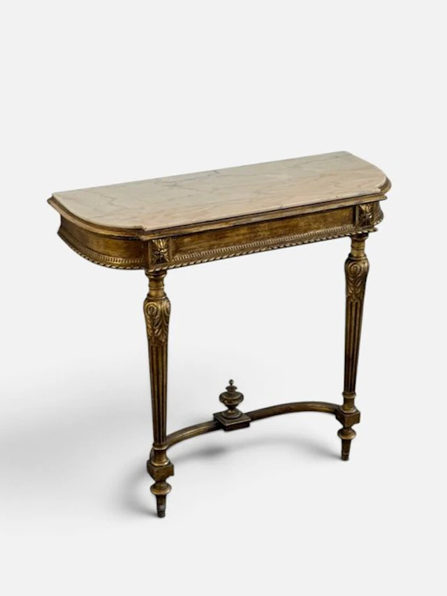 Console table - Wood, Marble - Louis XVI style