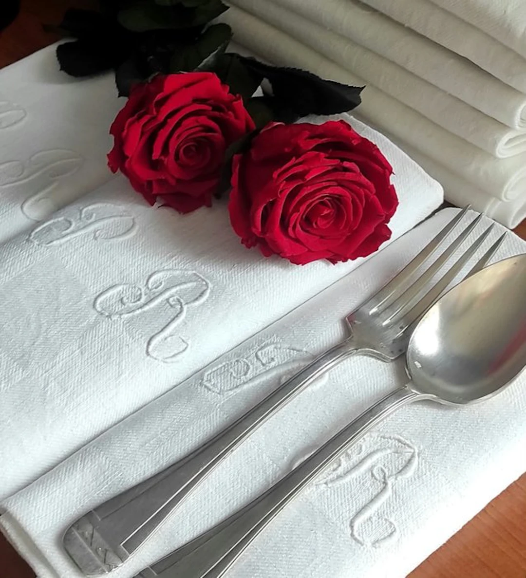 Napkin (8) - 85 cm - 70 cm - Napkins for wedding trousseau