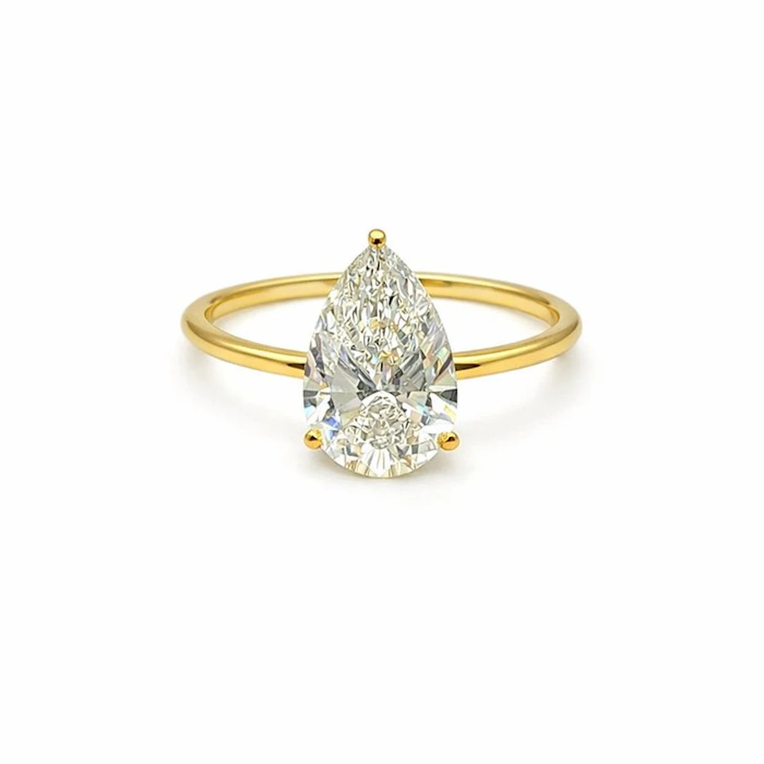 No reserve price - Ring - 14 kt. Yellow gold - 2.05ct. tw. Diamond (Lab-grown)