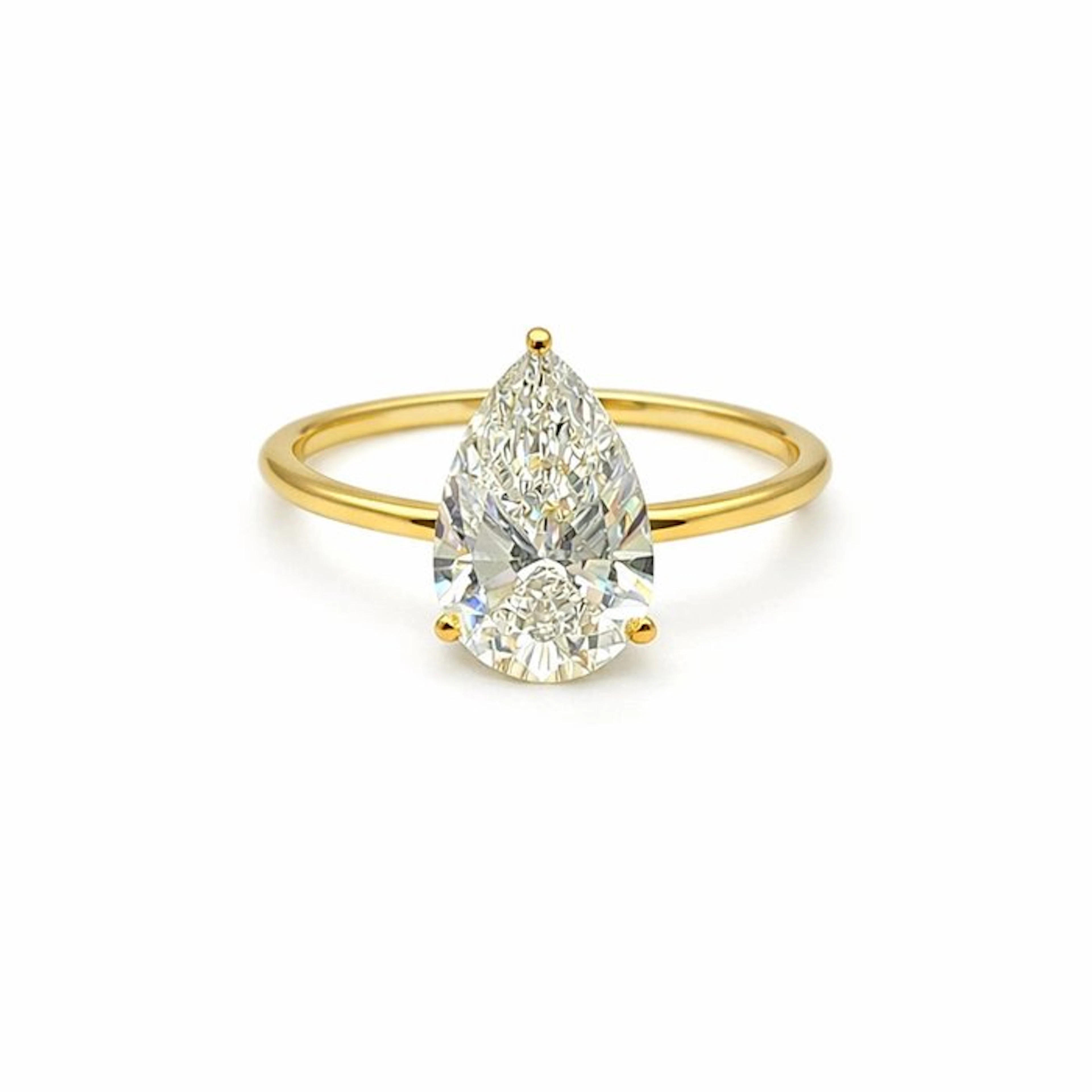 No reserve price - Ring - 14 kt. Yellow gold - 2.05ct. tw. Diamond (Lab-grown)