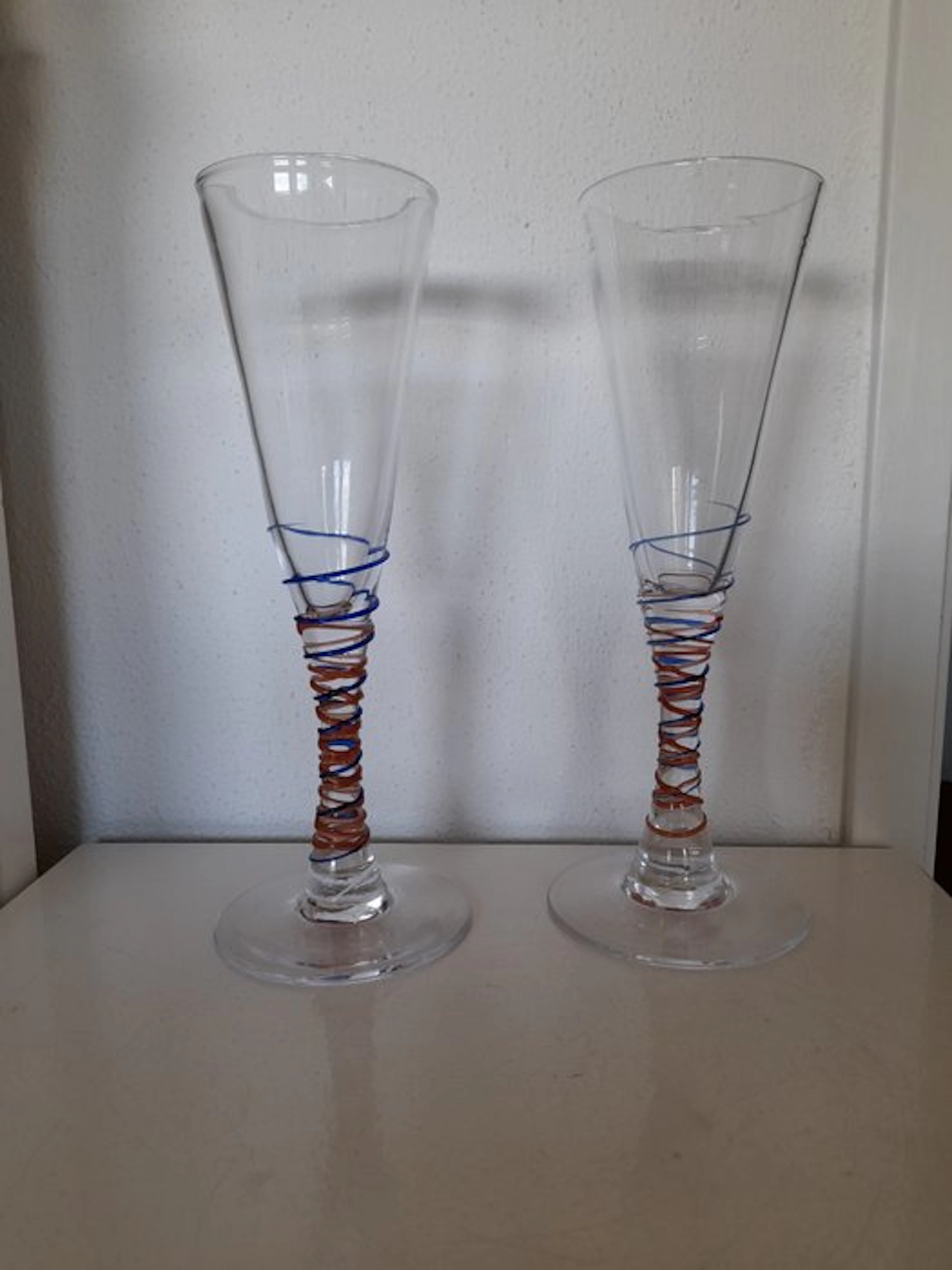 Mark Lokock - Champagne flute (2) - Glass - Champagne glasses