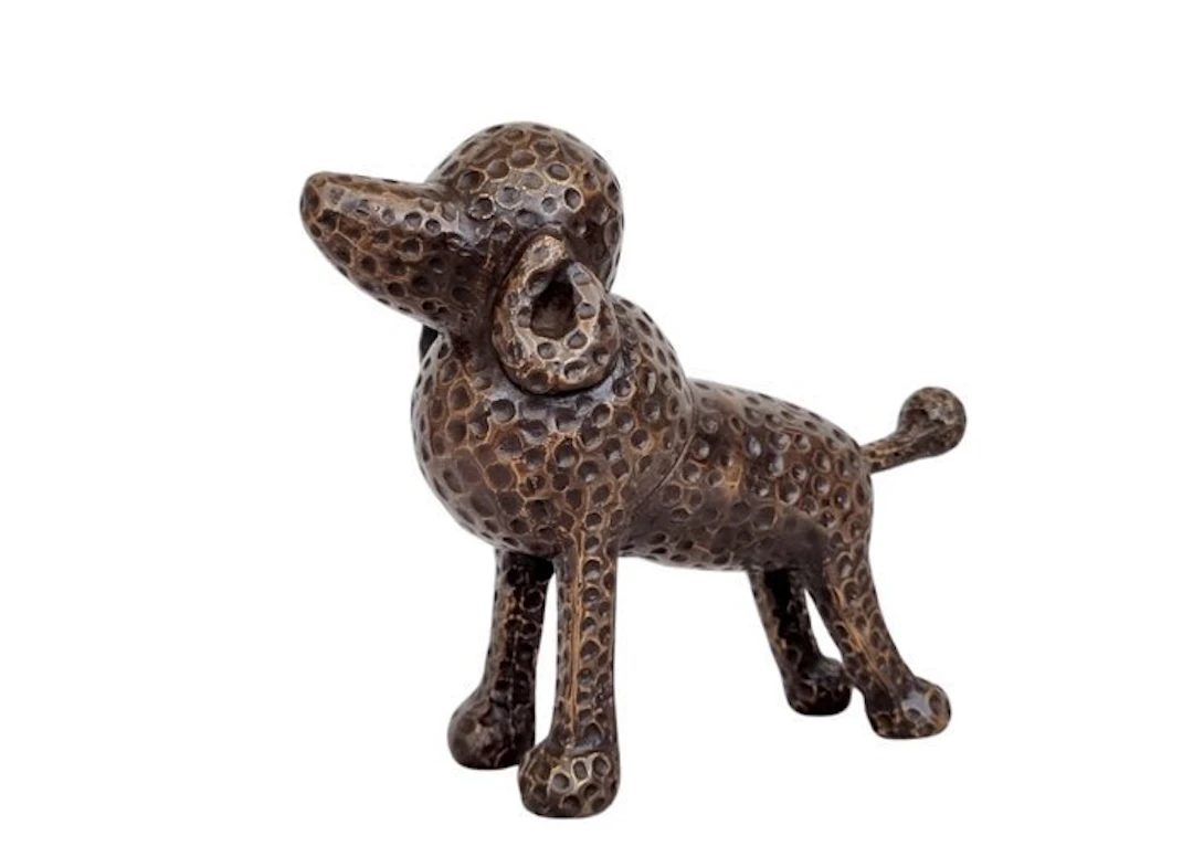 Figurine - Beeldje - A cute Poodle - Brons - Bronze