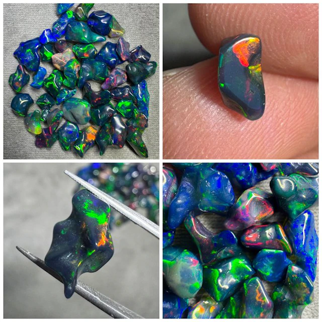 Lot of 50 ct of natural Ethiopian black opals