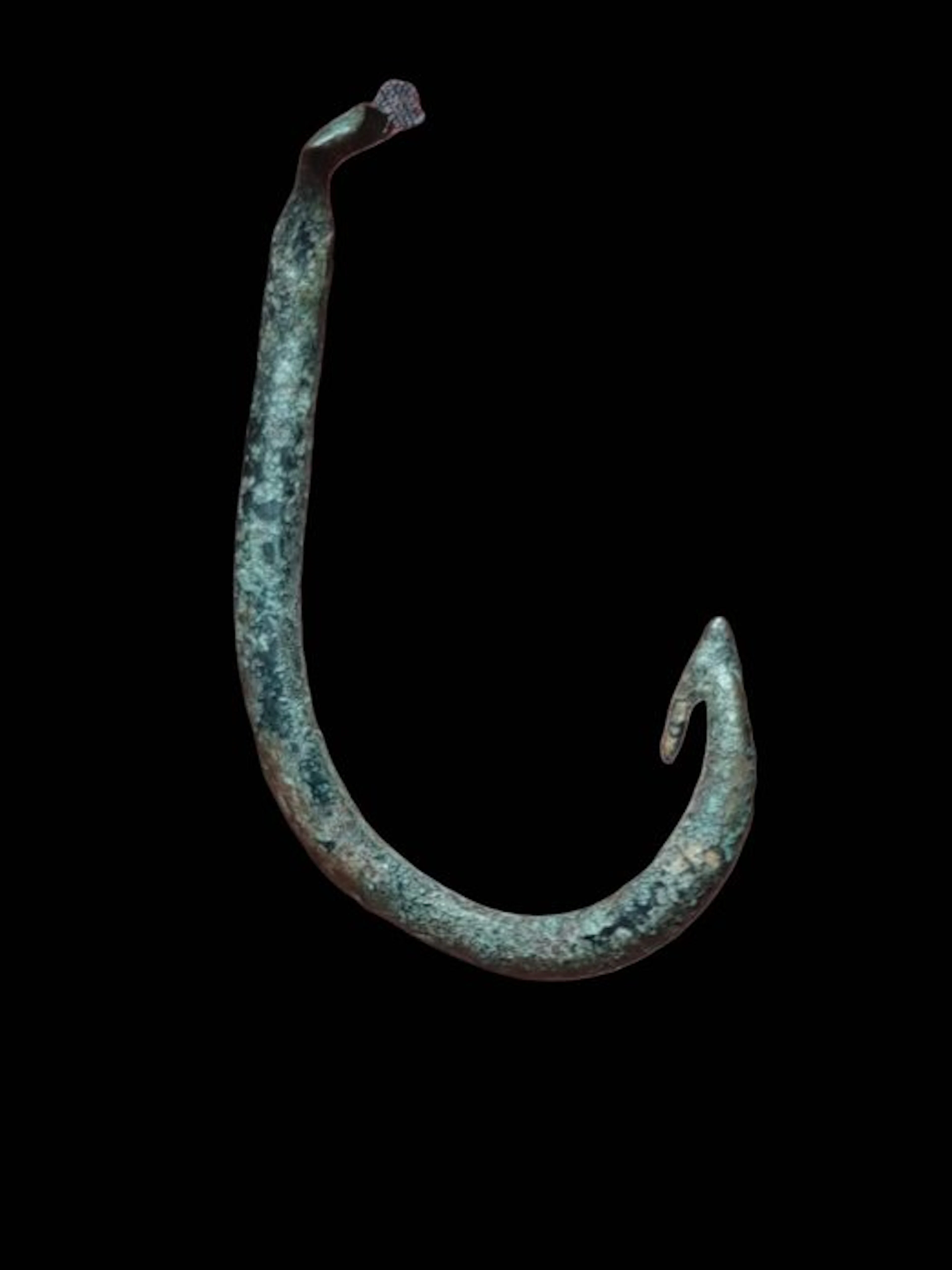 Ancient Roman Bronze, Stunning Big Fish Hook Tool - 41.9 mm (No reserve price)