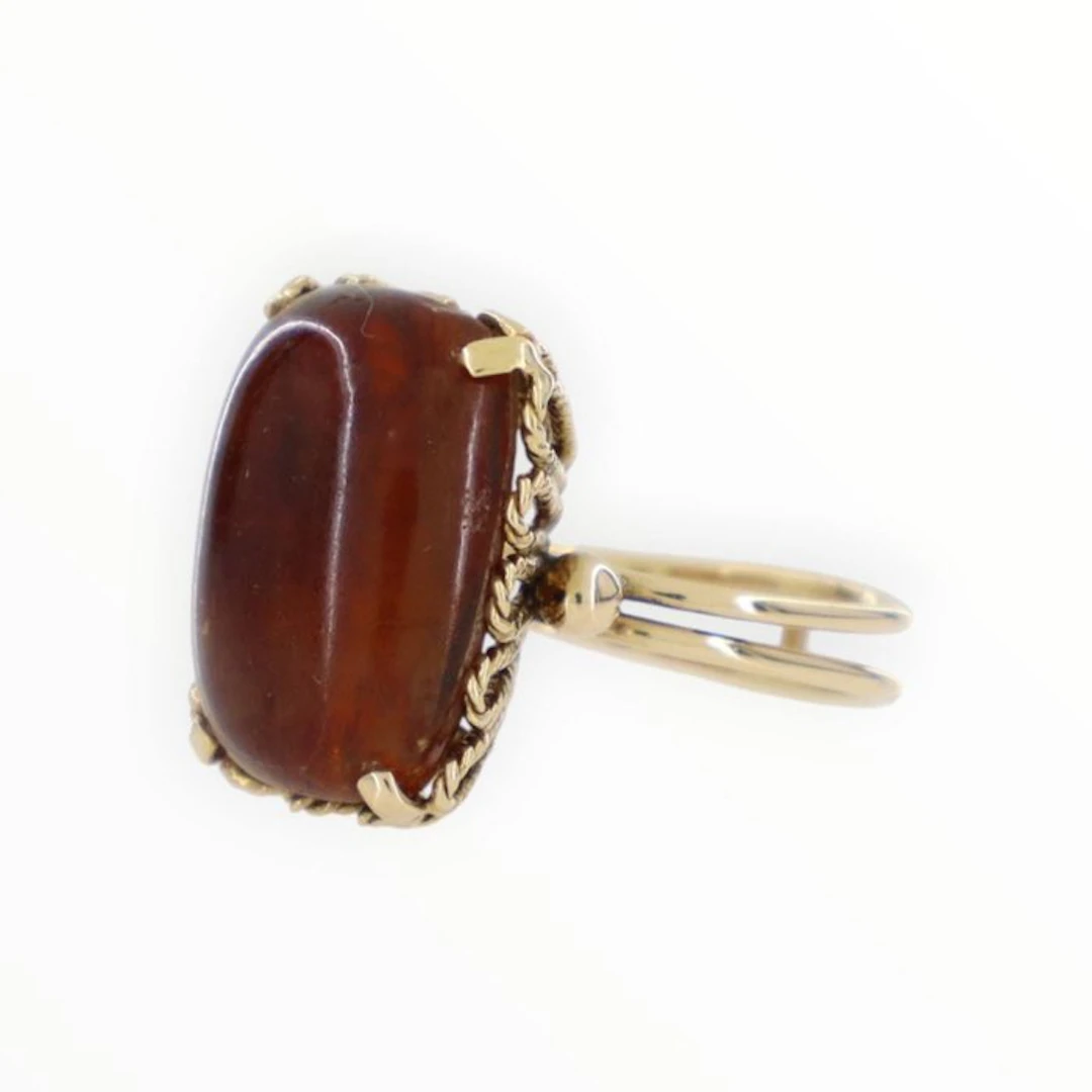 Ring - 18 kt. Yellow gold - Ambra