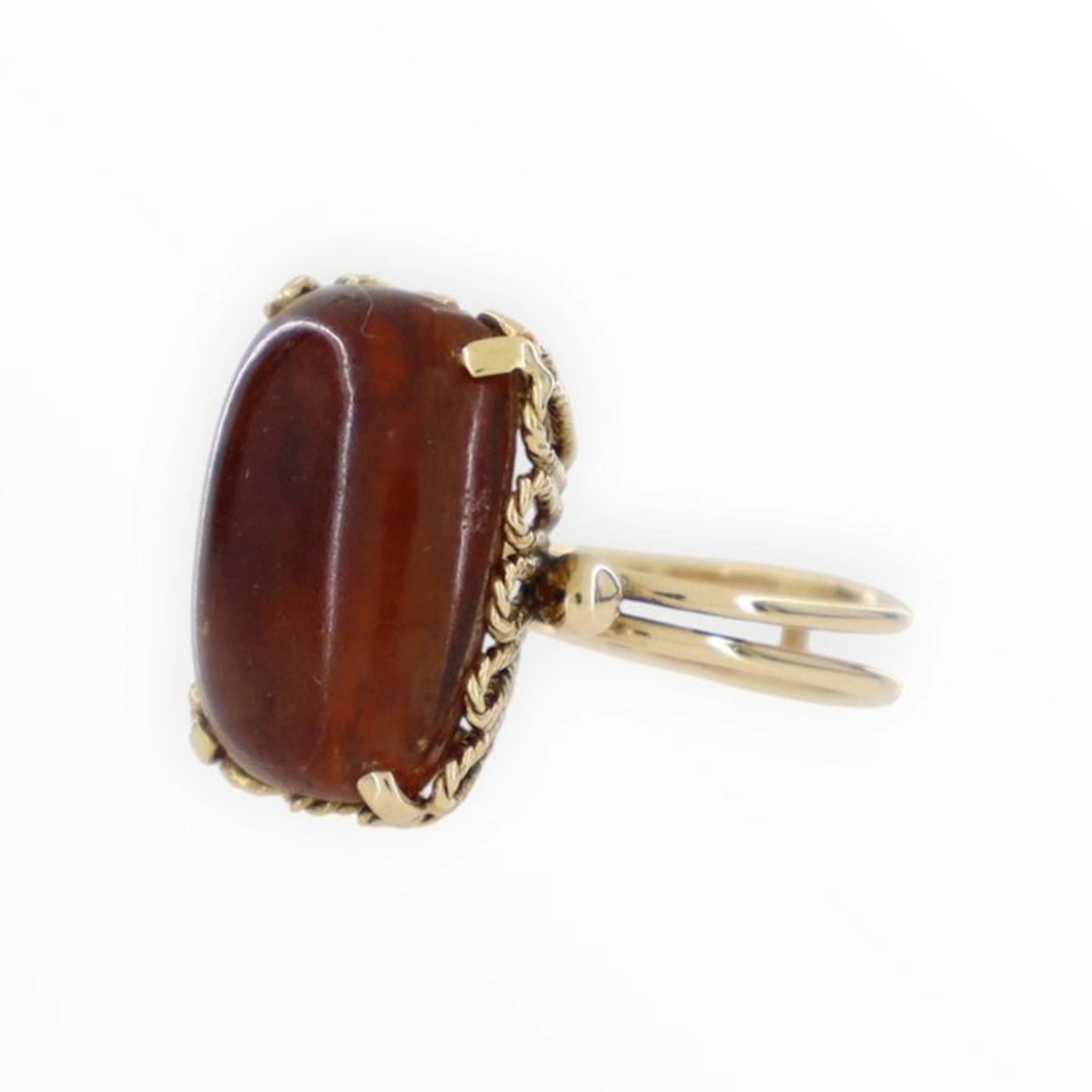 Ring - 18 kt. Yellow gold - Ambra