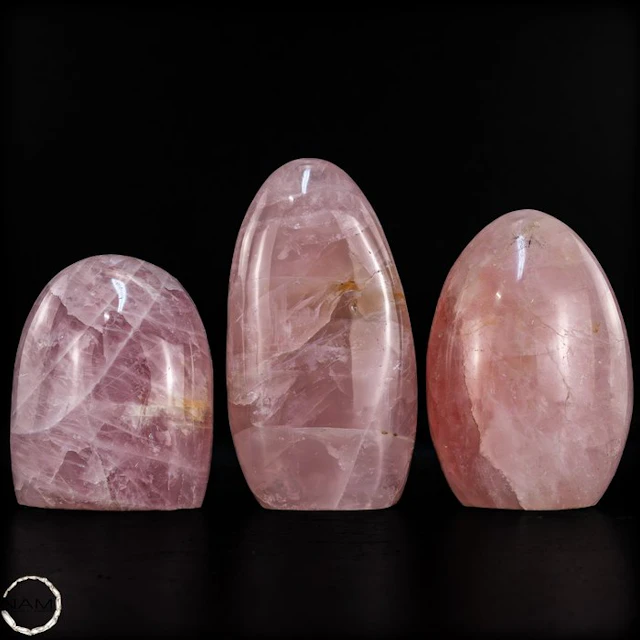 Rose Quartz Set – three hand-polished free-form shapes...