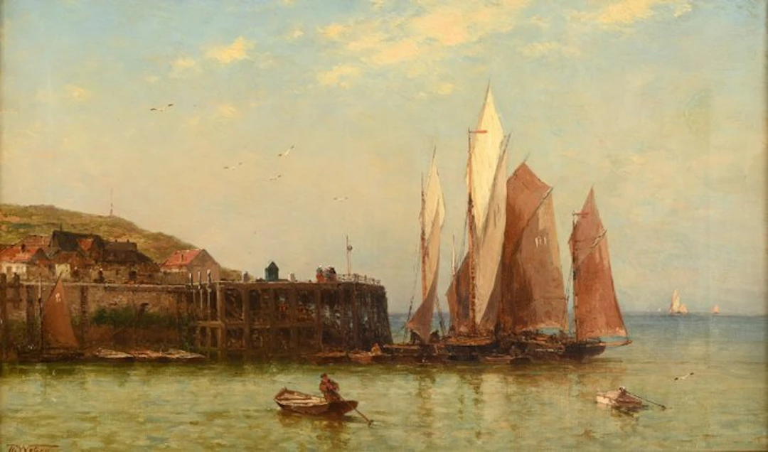 Théodore Weber (1838 - 1907) - Marine, voiliers et embarcations