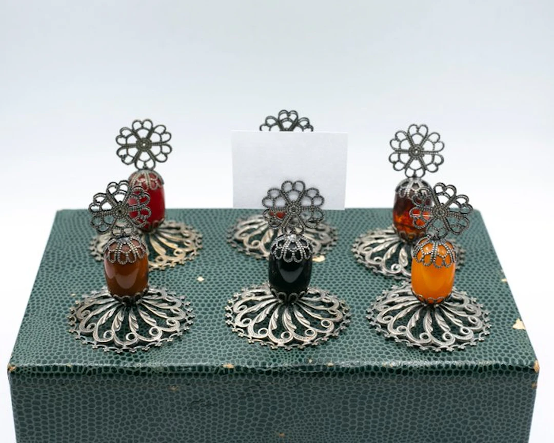 Stand (6) - silver-plated perforated metal, resin