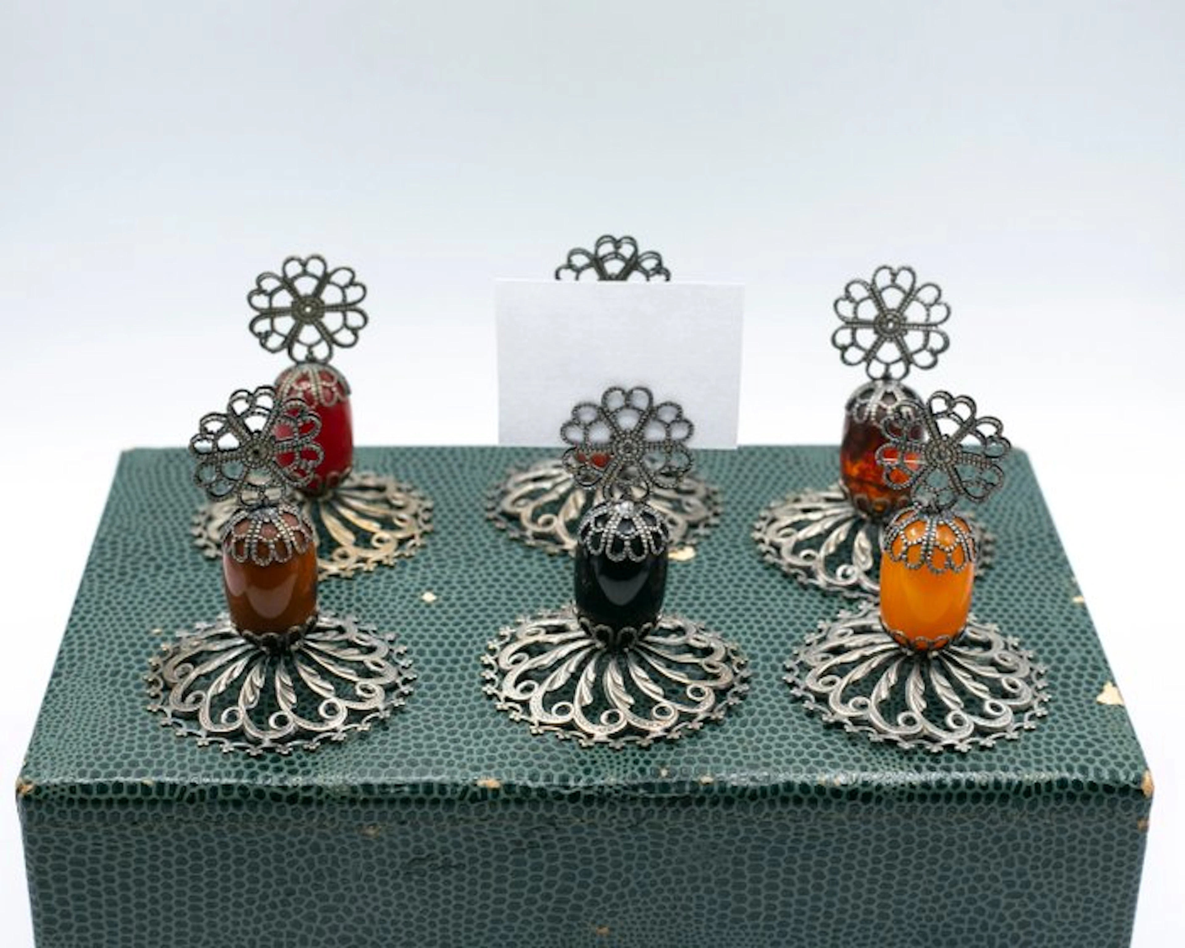 Stand (6) - silver-plated perforated metal, resin
