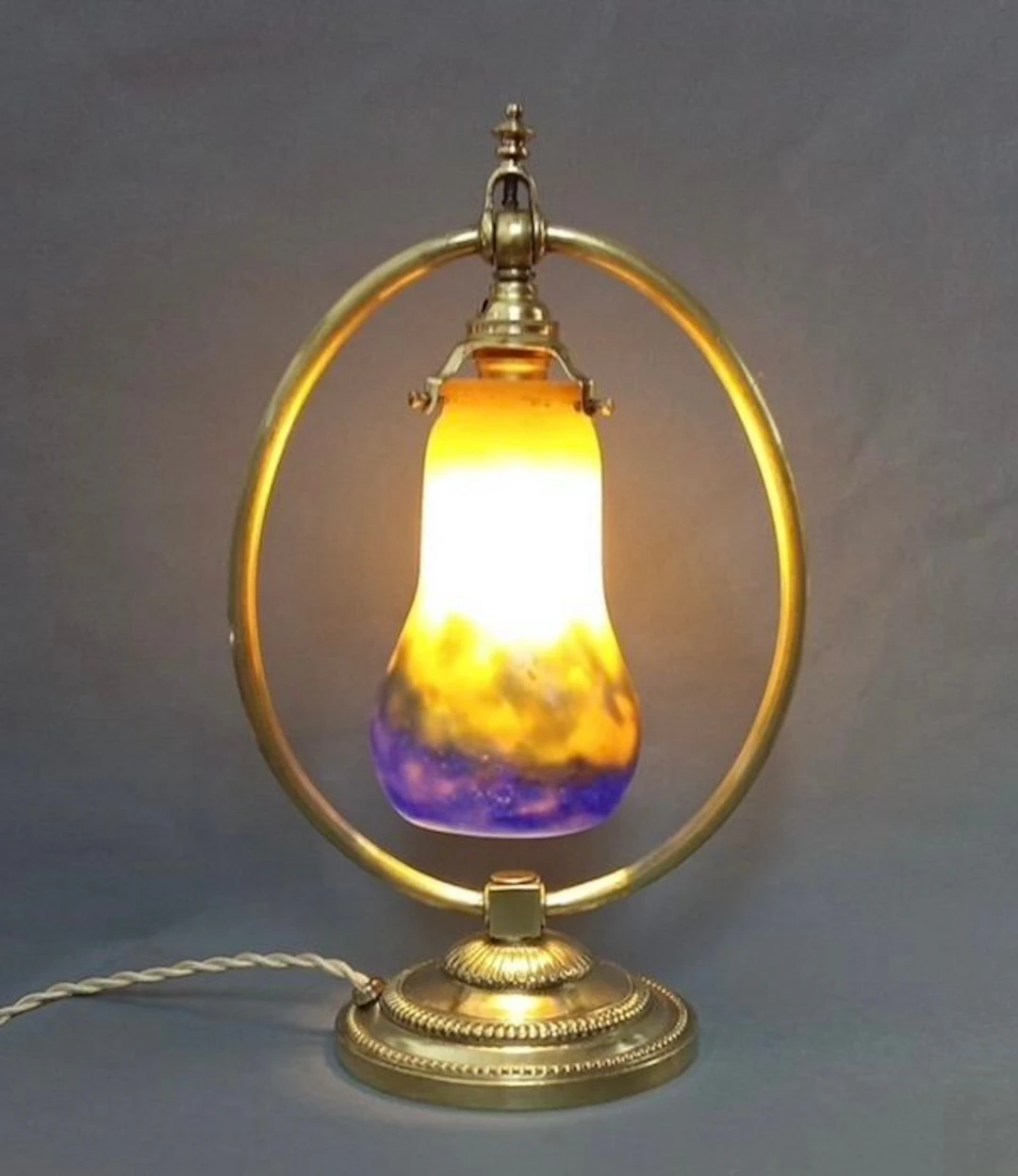 Table lamp - Bronze, Glass - Bronze Lamp Muller Fres
