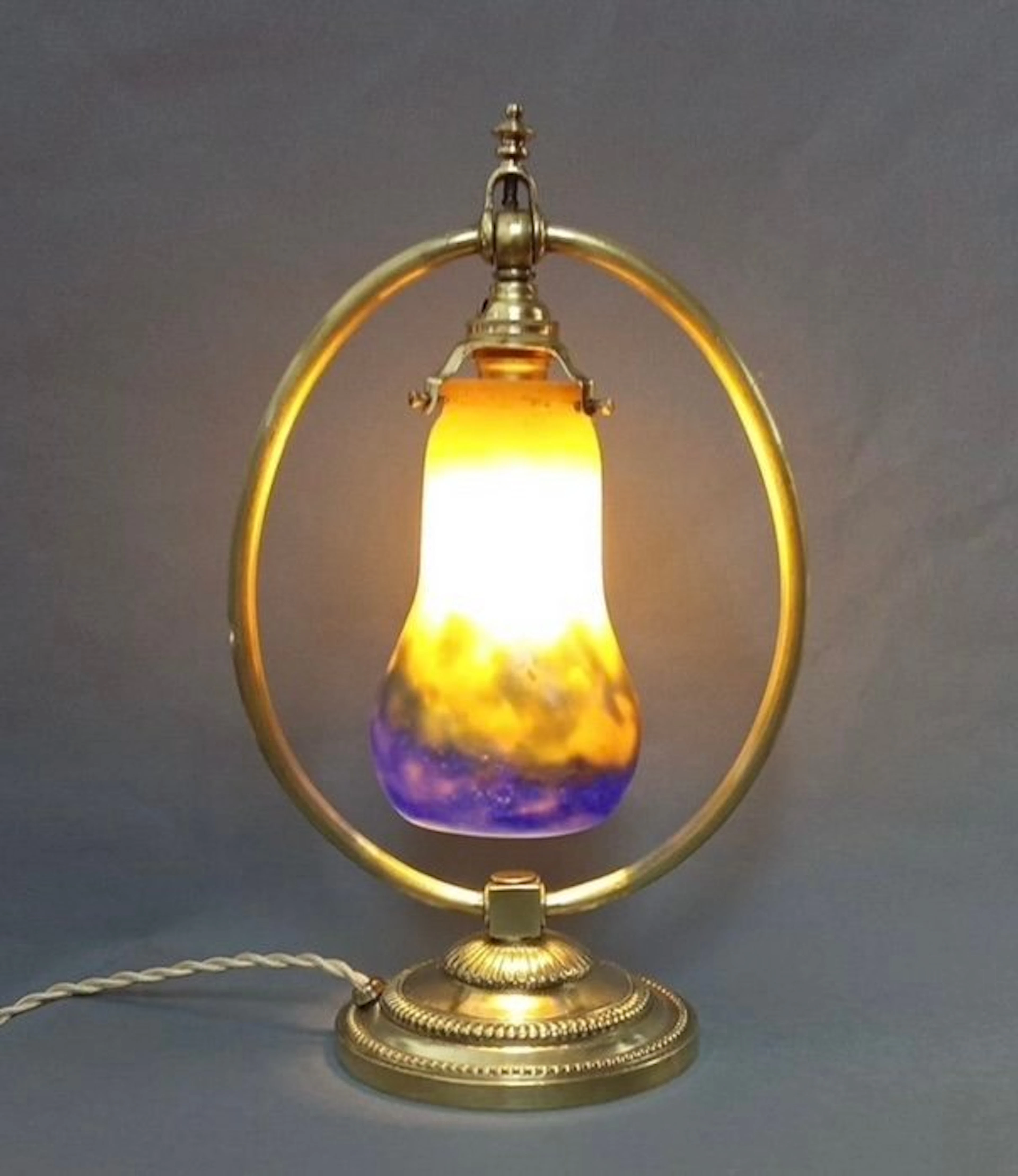 Table lamp - Bronze, Glass - Bronze Lamp Muller Fres