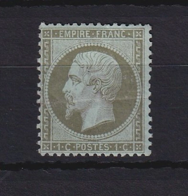 France 1862 - neuf, napoléon 1c vert olive - Yvert n°19