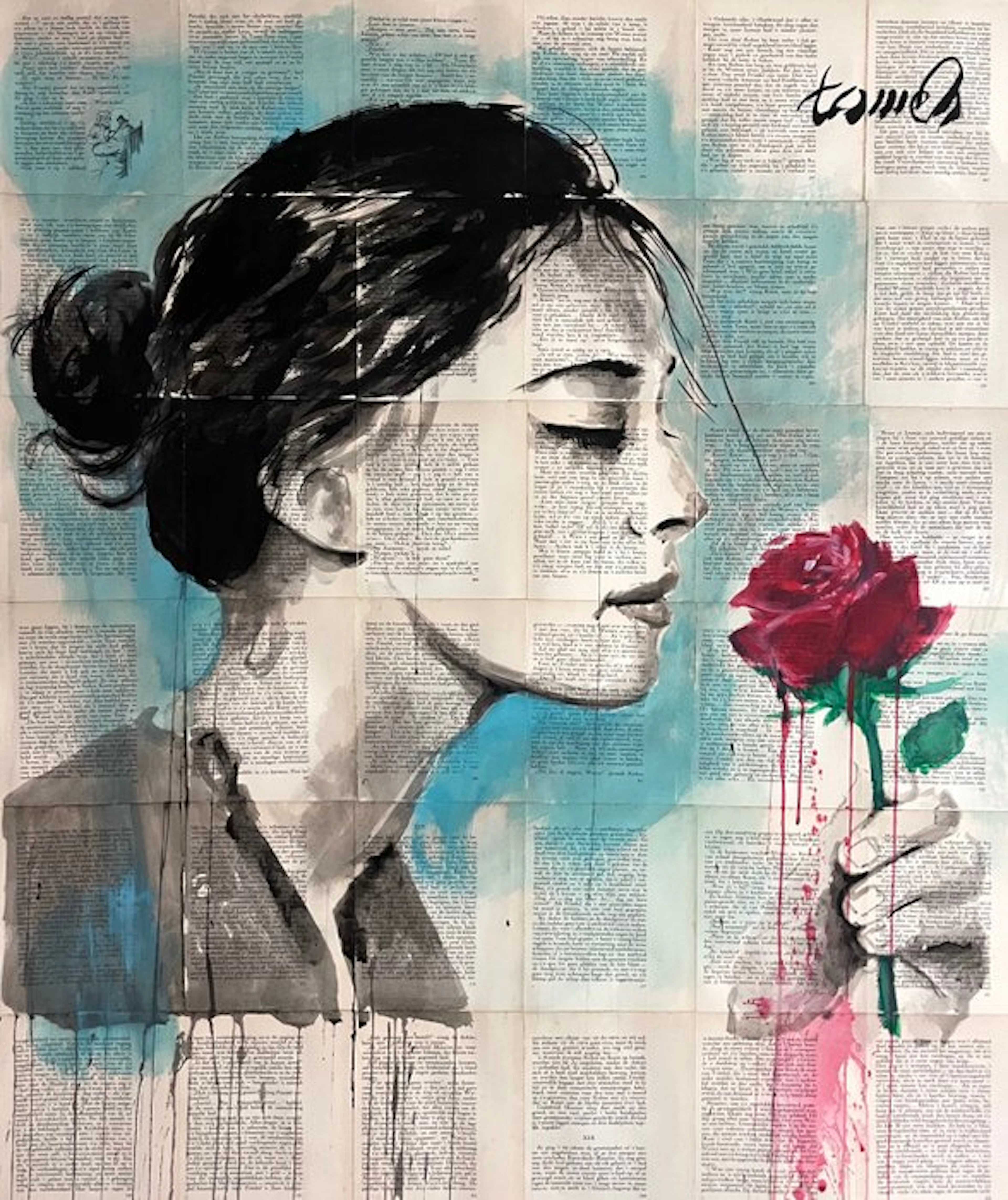 TOMEH 1988 - “Last Bloom” – XXL Original Painting – Ink...