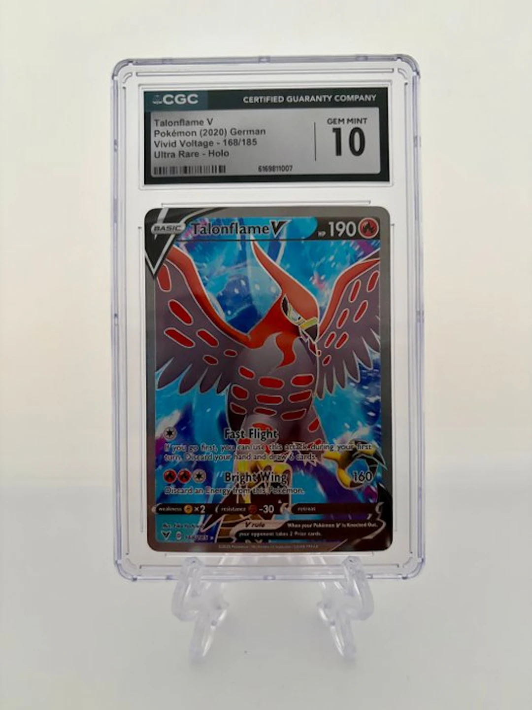 Pokémon - 1 Graded card - Talonflame V - Vivid Voltage - 168/185 -