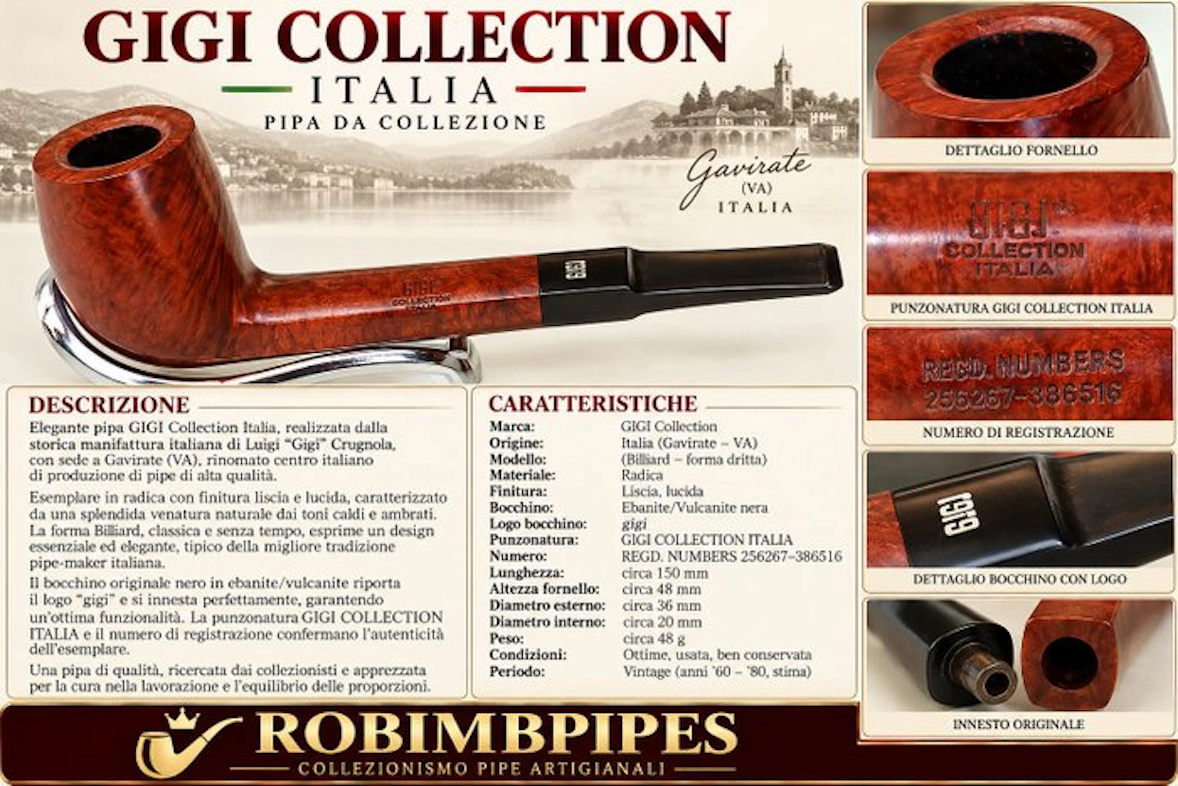 GIGI COLLECTION ITALIA - No reserve price - Pipe - Briar