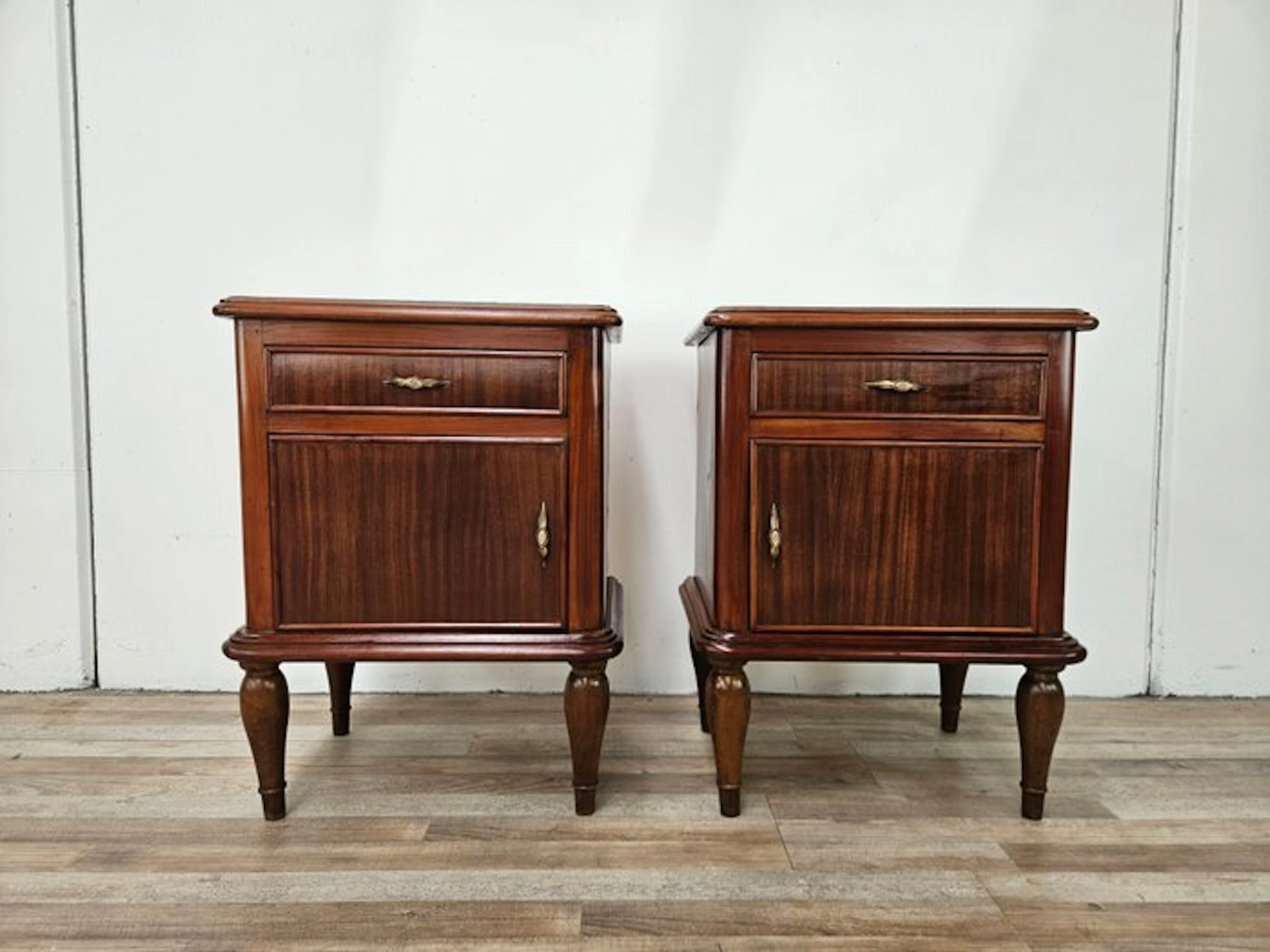 Nightstand (2) - Art Deco bedside tables with a mirrored top