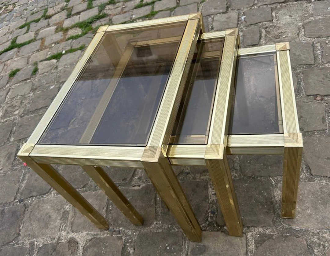 Nesting tables - smoked - Three nesting tables
