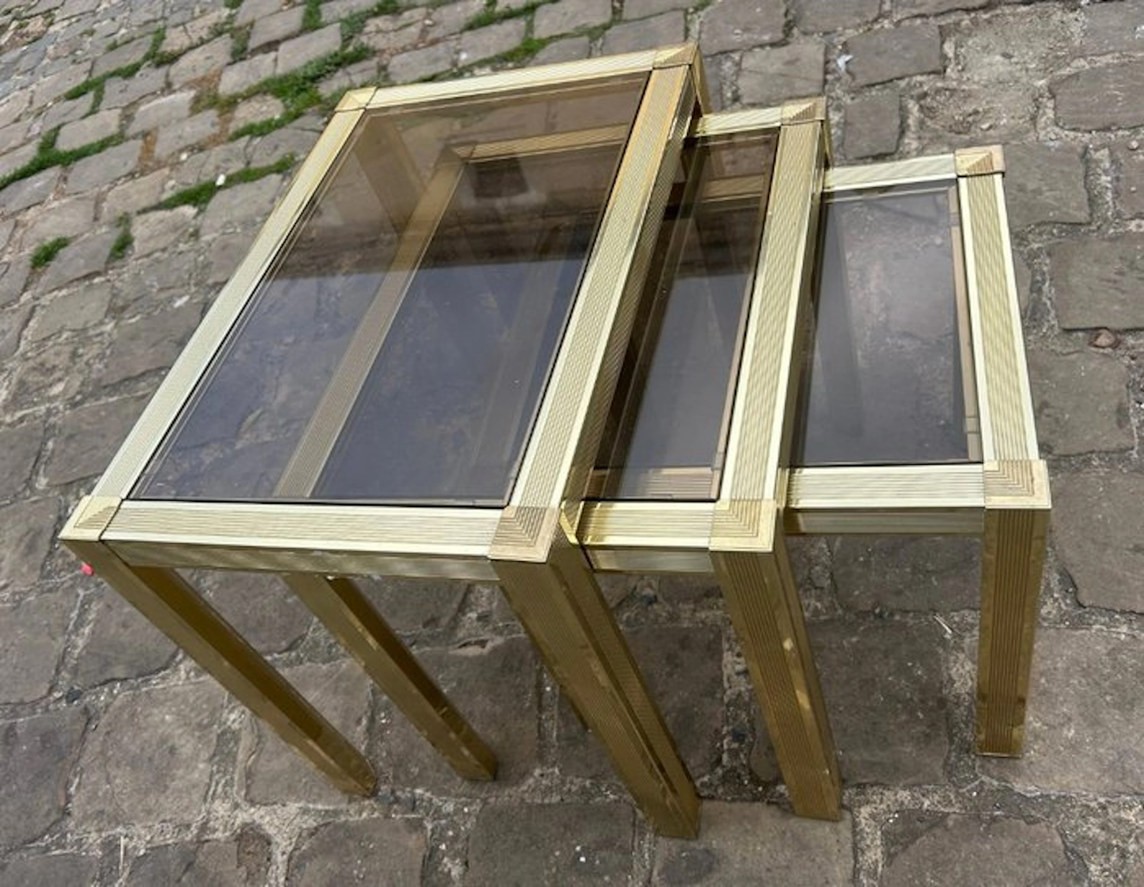 Nesting tables - smoked - Three nesting tables