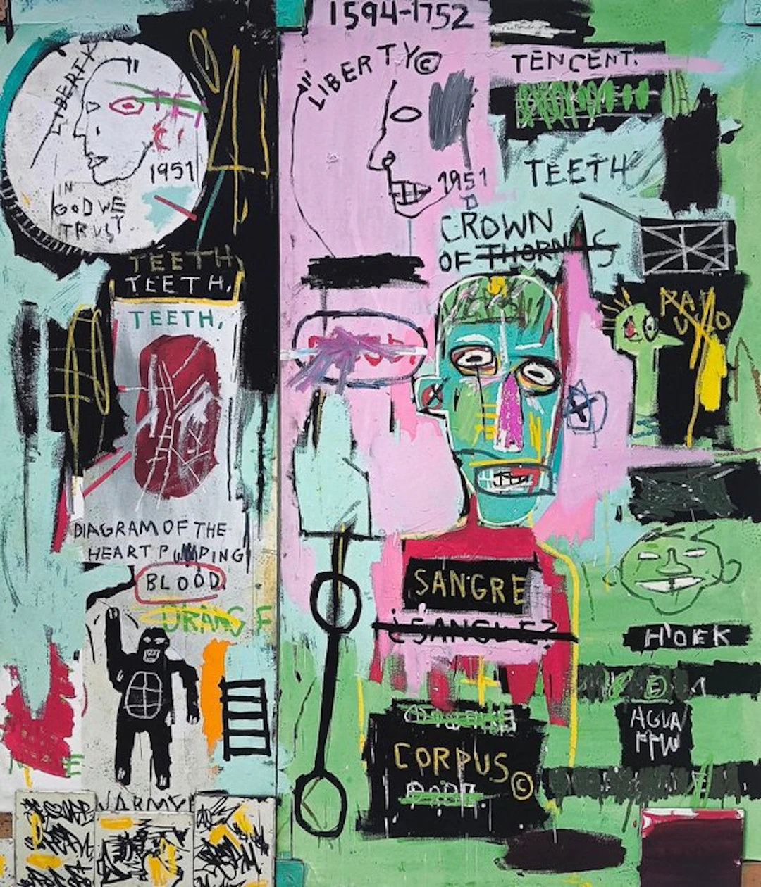 Jean-Michel Basquiat (1960-1988) (after) - "In Italian, 1983"