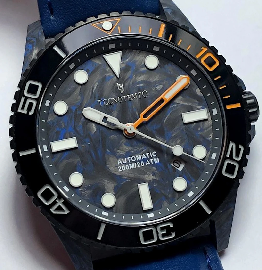 Tecnotempo - Automatic - Case & Dial Forged Carbon - Blue...
