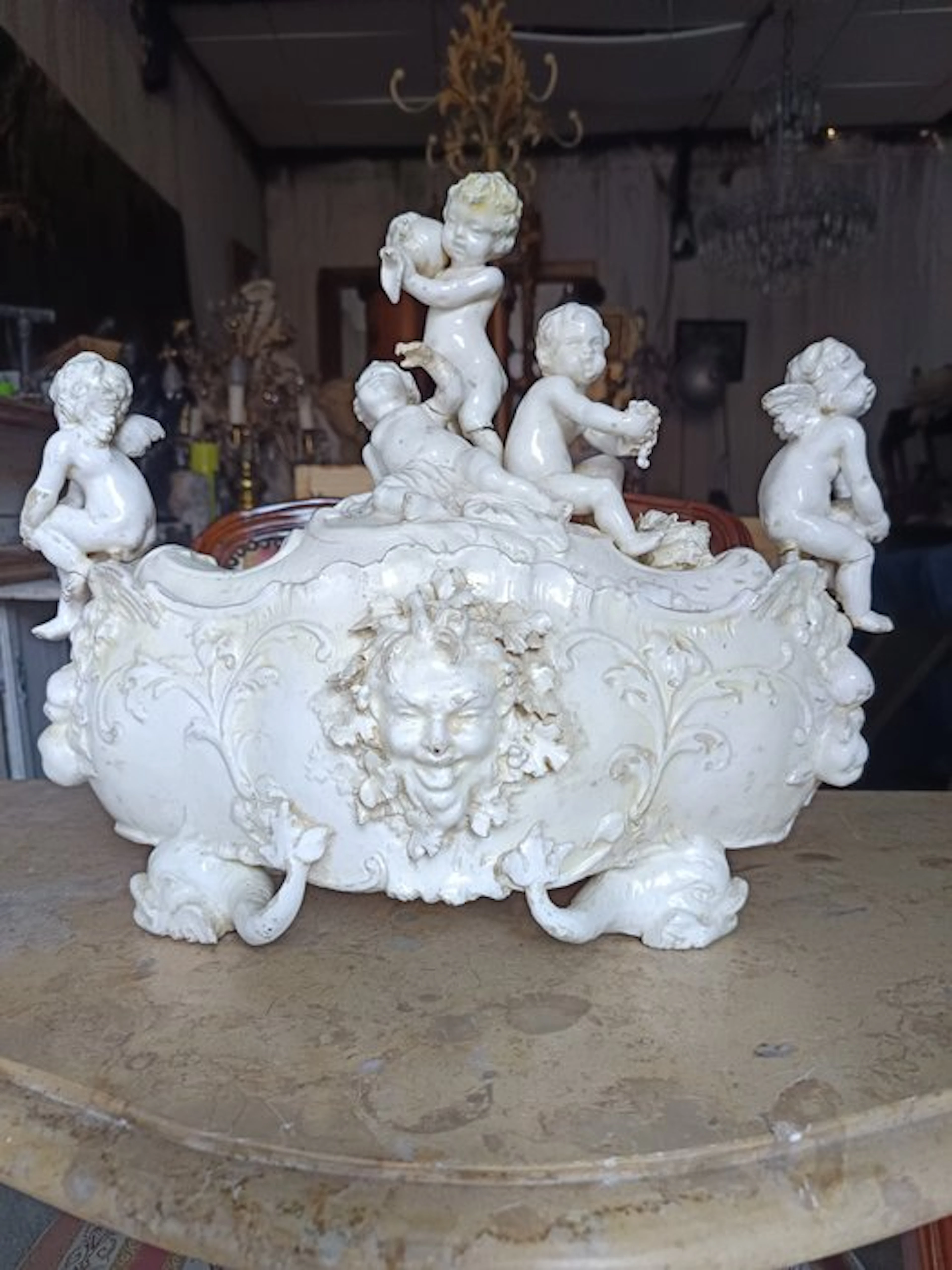 Sculpture, Allegoria di angeli - 31 cm - Ceramic