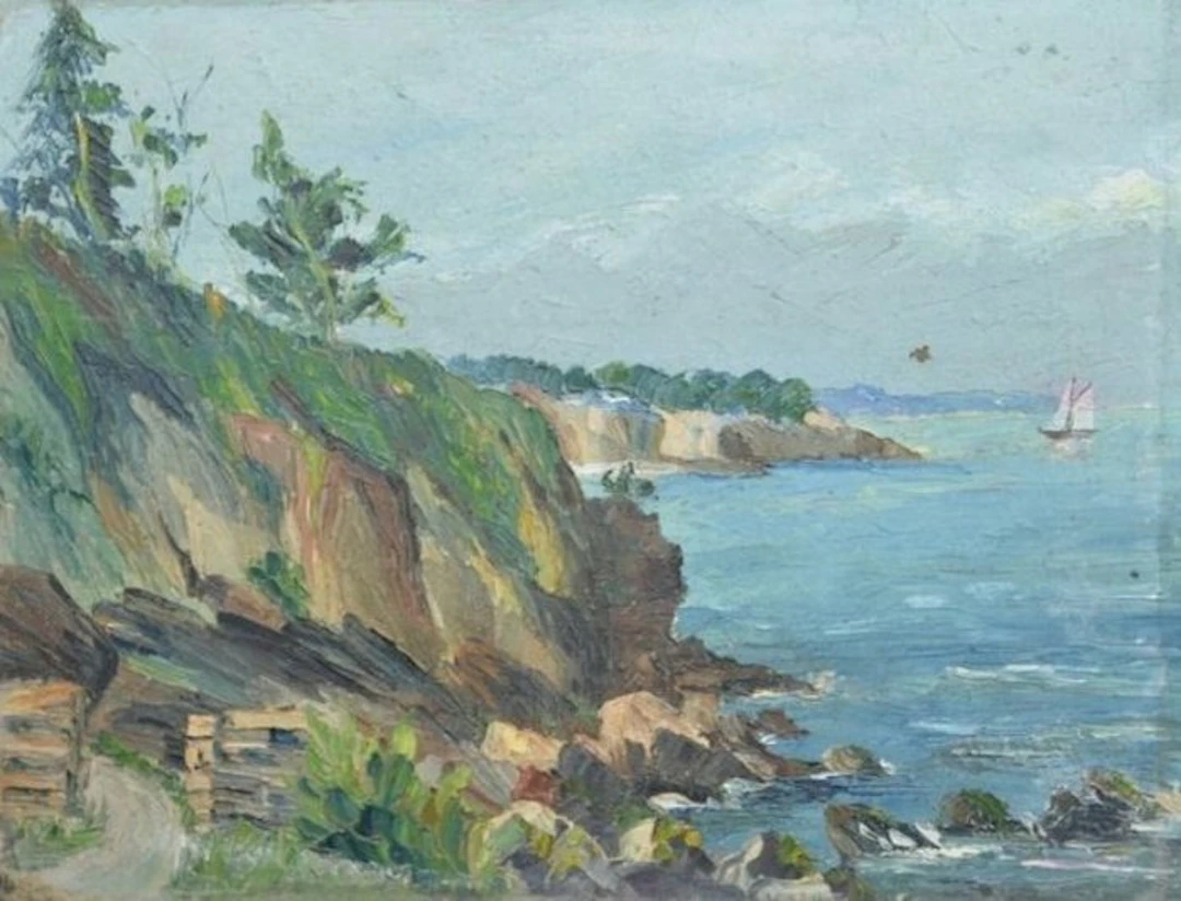 French school (XX) - Au bord de mer