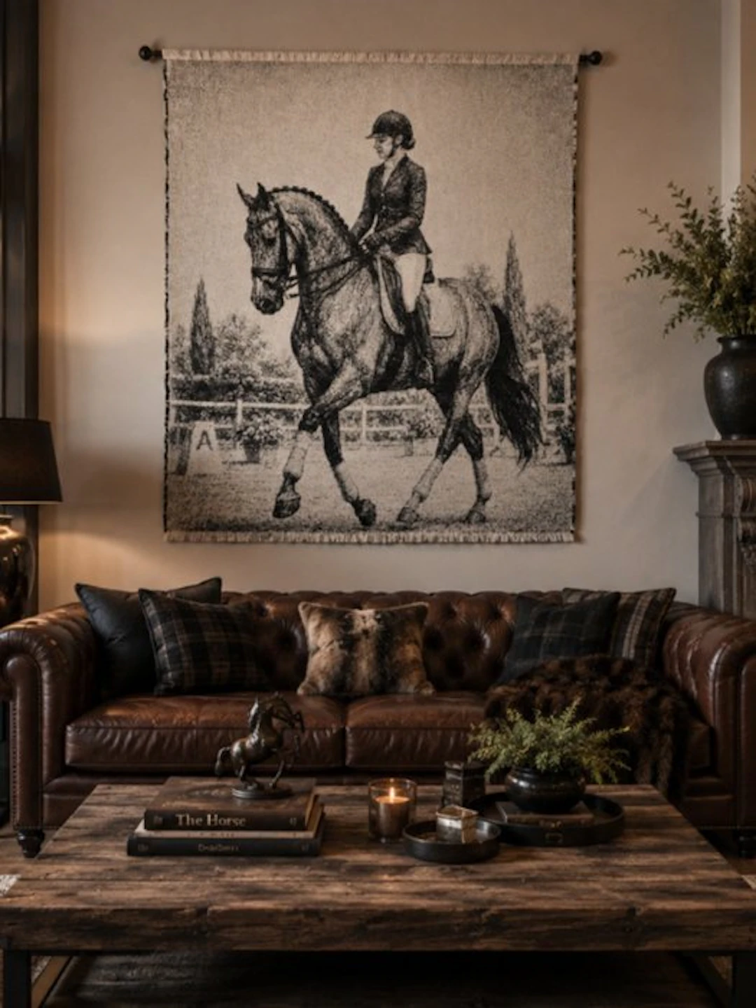 ◇ Exclusive Equestrian Tapestry in Cotton Jacquard...