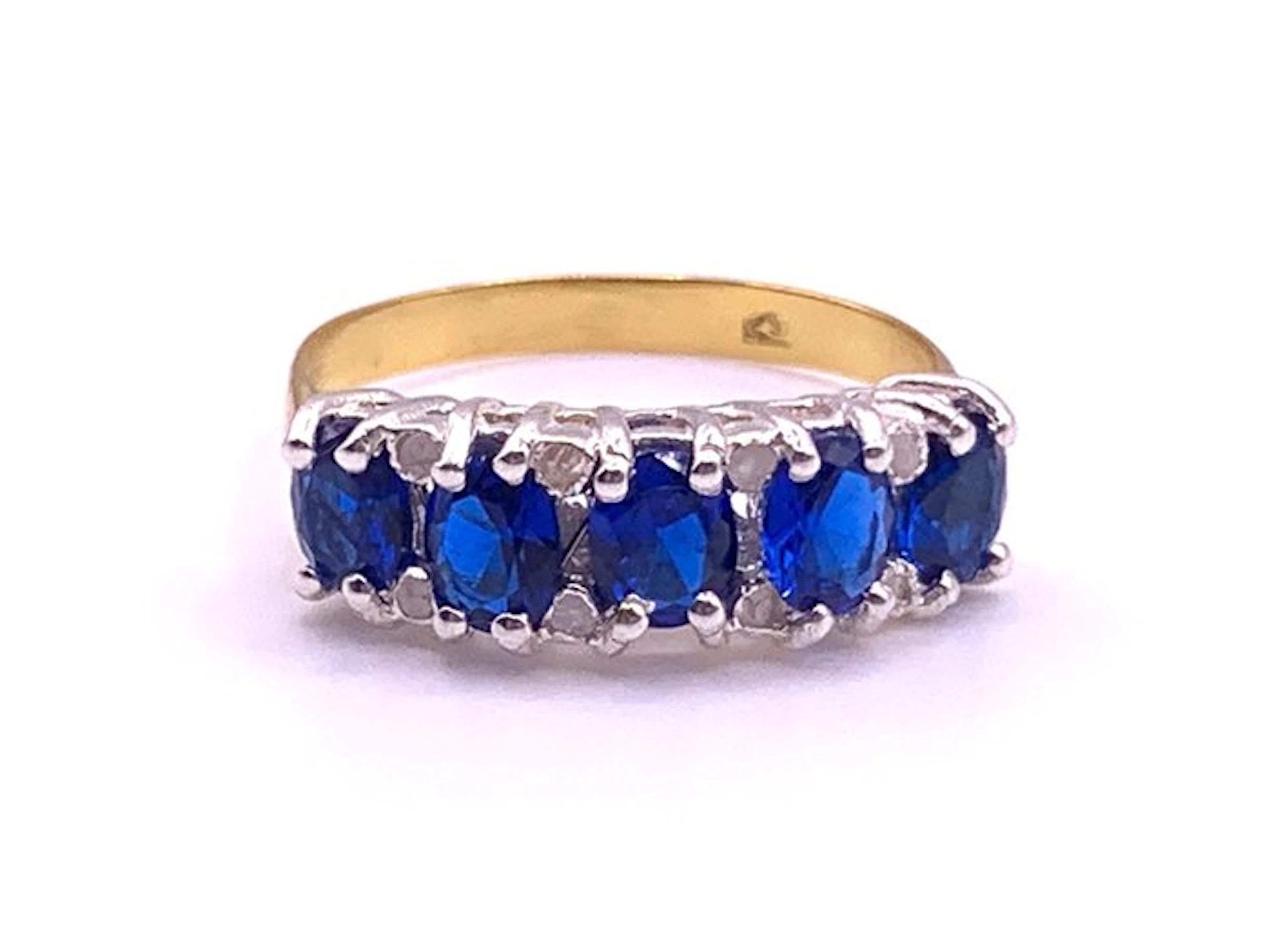 No reserve price - Eternity ring - 9 kt. Yellow gold, Silver Sapphire - Diamond