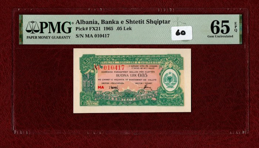 Albania. - .05 Lek - 1965 - Pick FX21 (No reserve price)