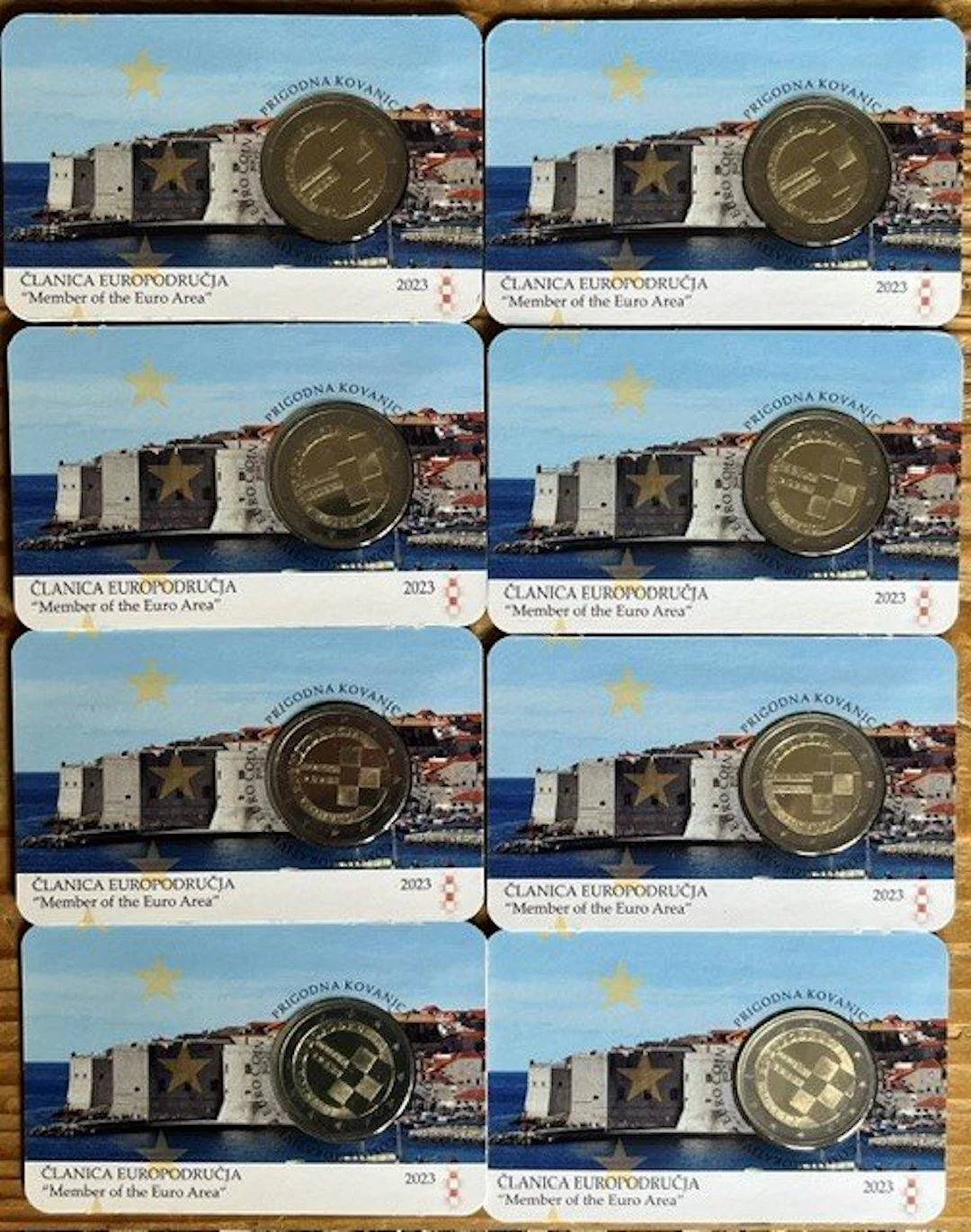 Croatia. 2 Euro 2023 "Member of the EU" (8 coincards) (No reserve price)
