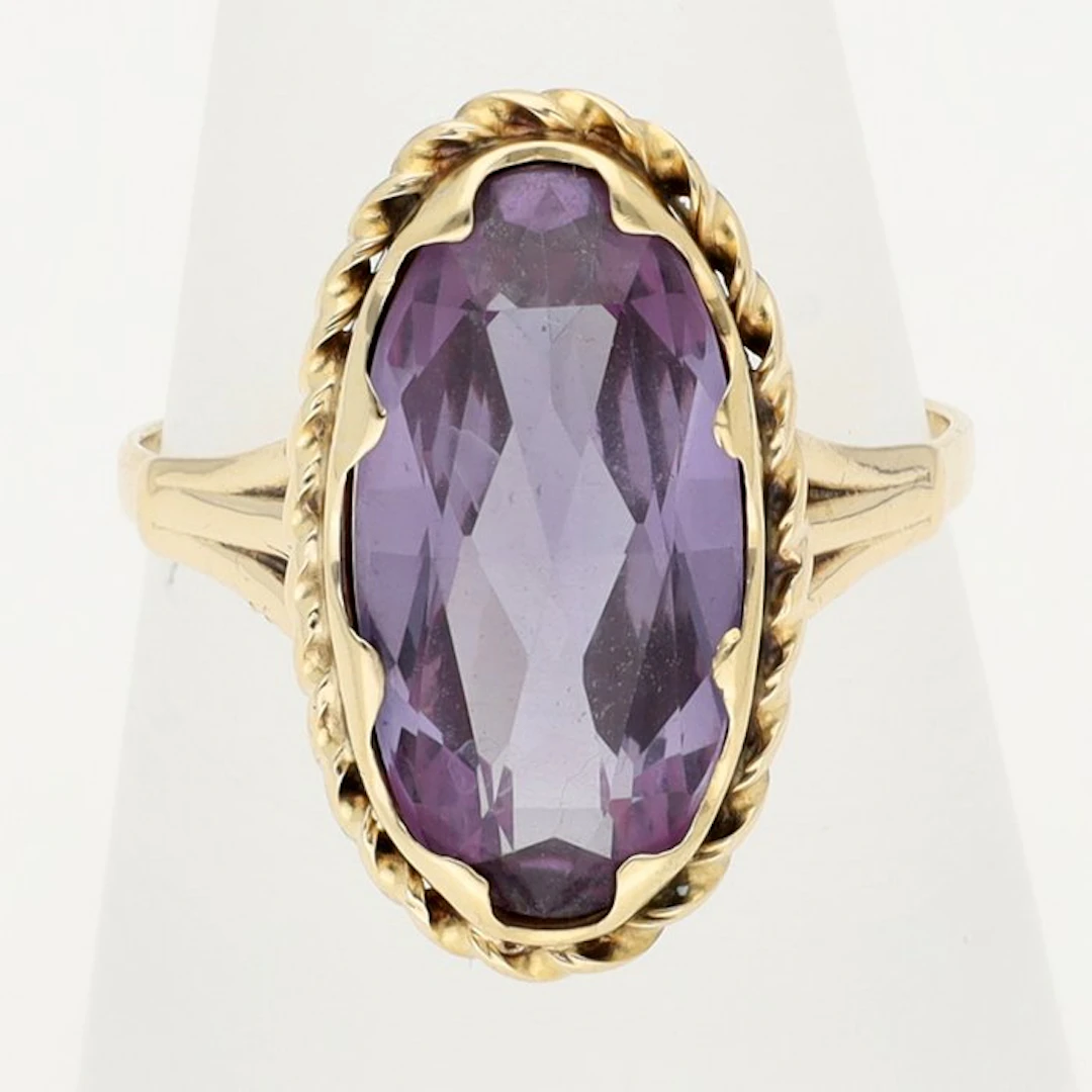 Ring - 14 kt. Yellow gold - Sapphire