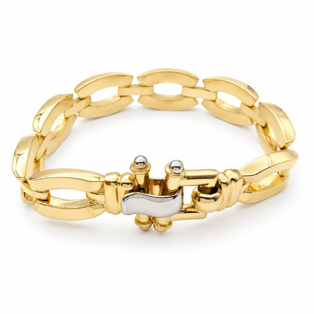 Bracelet - 18 kt. Yellow gold, White gold - Handmade - Made in Italy