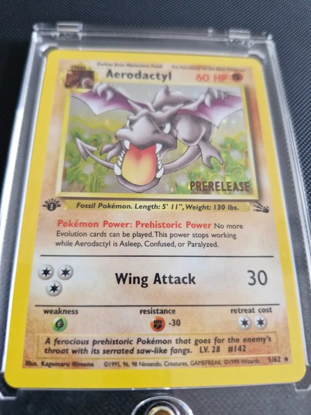 Pokémon - 1 Card - Aerodactyl 1/62 First edition, Pre-release - WOTC - Fossil