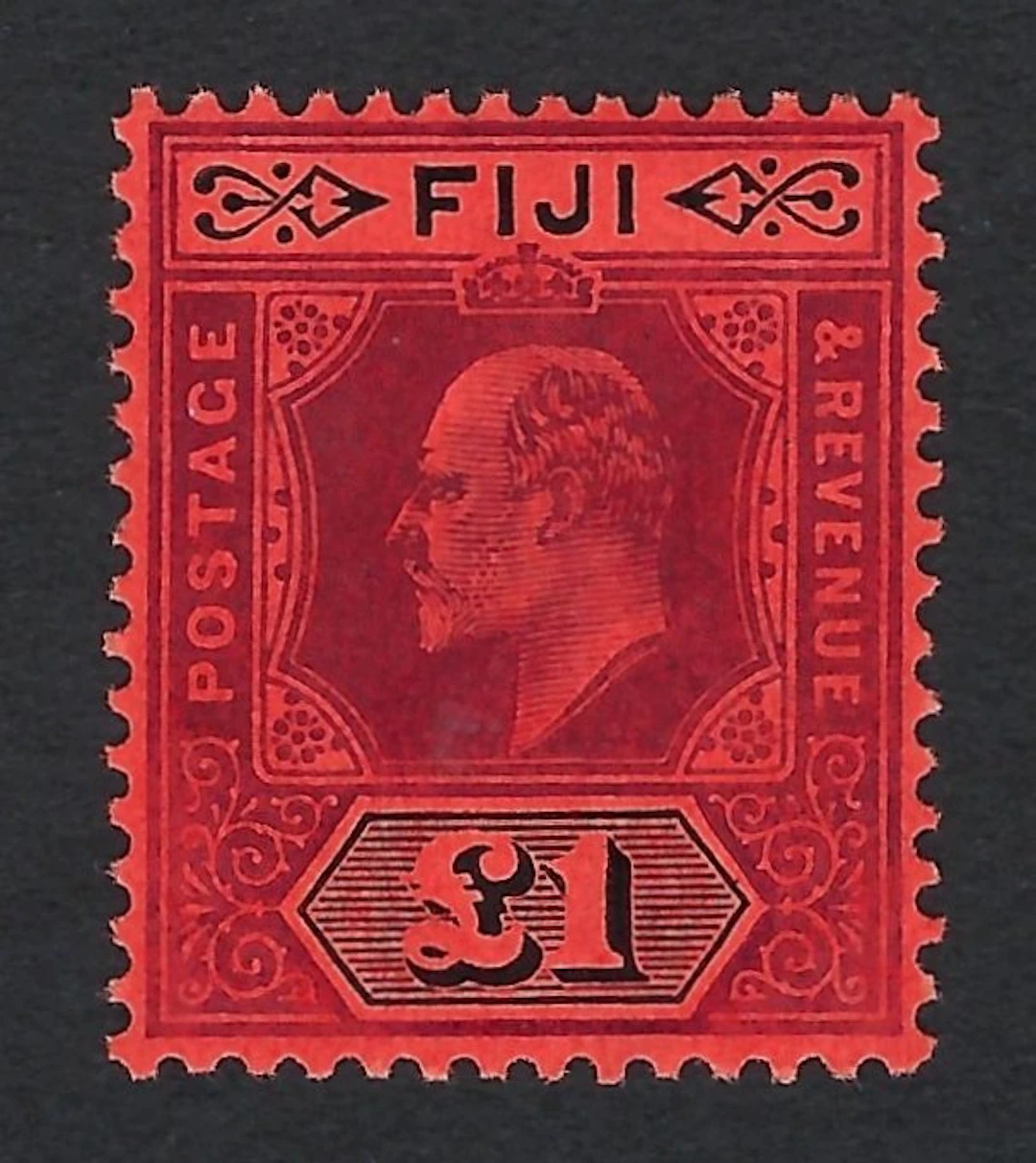 Fiji 1912 - King Edward VII £1 Purple & Black/Red - Stanley Gibbons Nº 124